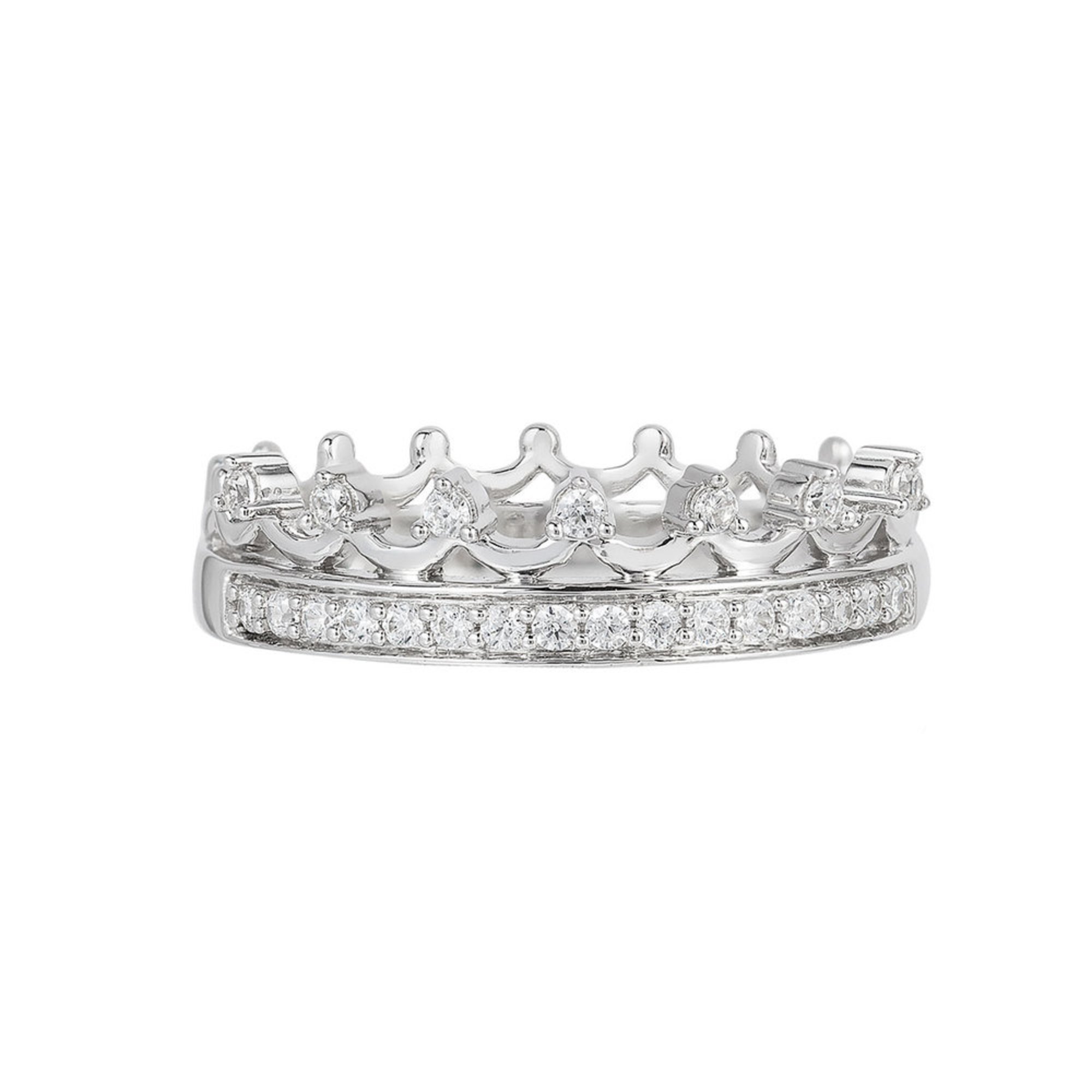 Disney Enchanted 1/5 Cttw Princess Silver Tiara Ring Diamond Rings