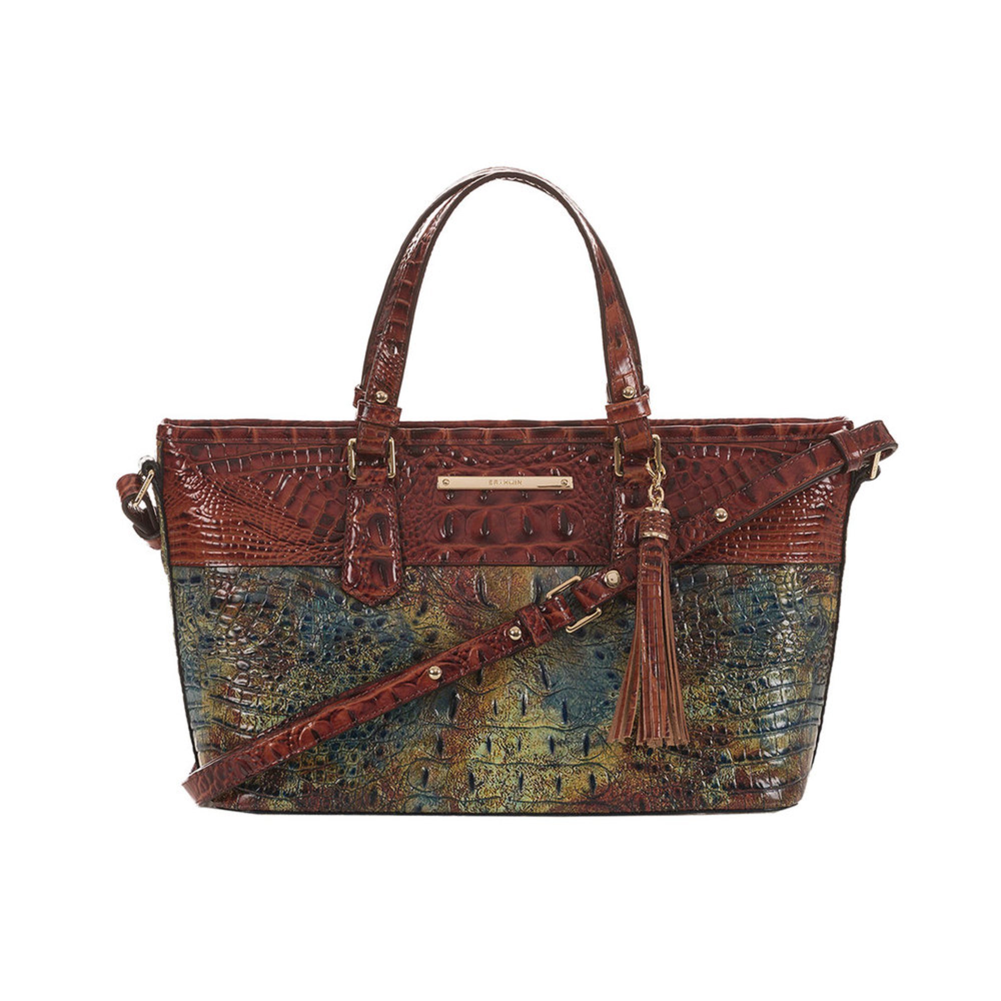 Brahmin Mini Asher Satchel Cedar Livingston Satchels Handbags 0
