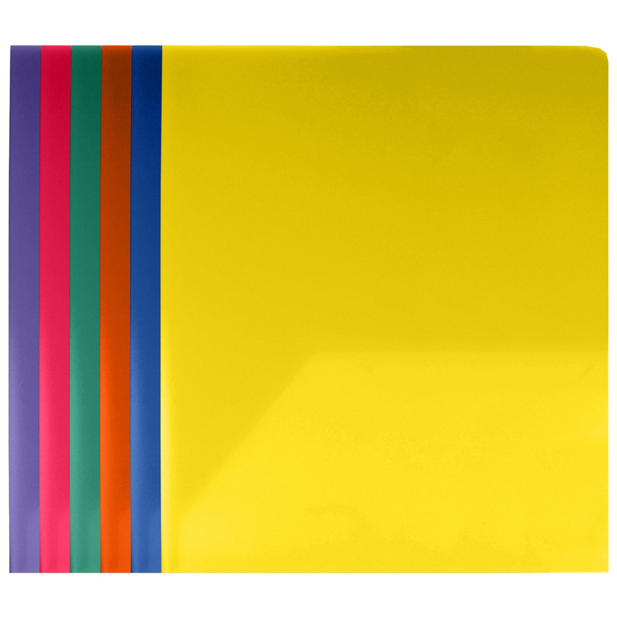 Top Flight Plastic 2 Pocket Portfolio With No Prongs Folders, Binders