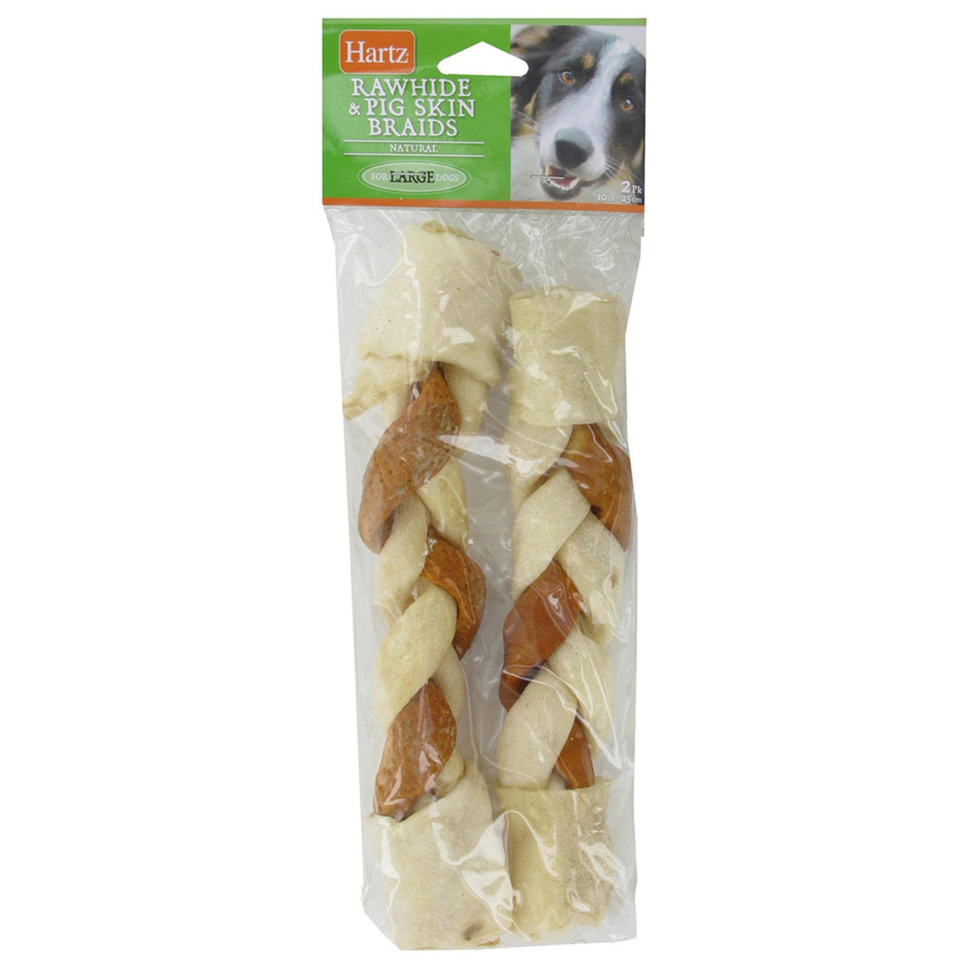 Hartz Rawhide Braided Pig Twist For Dogs Dog Rawhides & Chews Pet