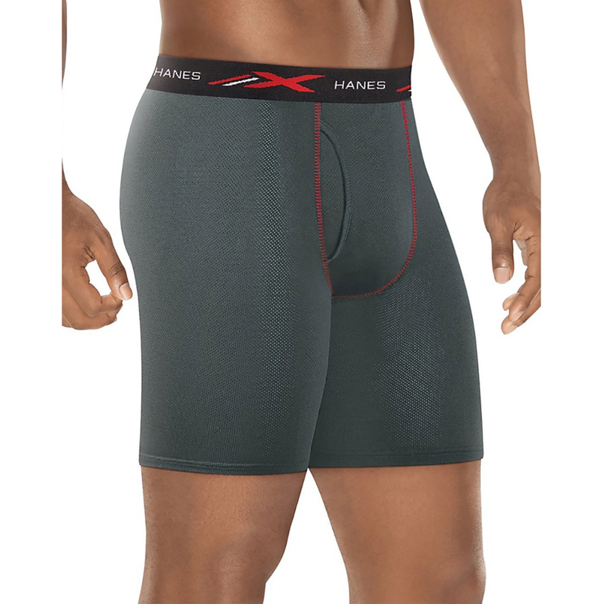 Hanes Xtemp Mesh Stretch 4pk Long Leg Boxer Brief Men's Underwear