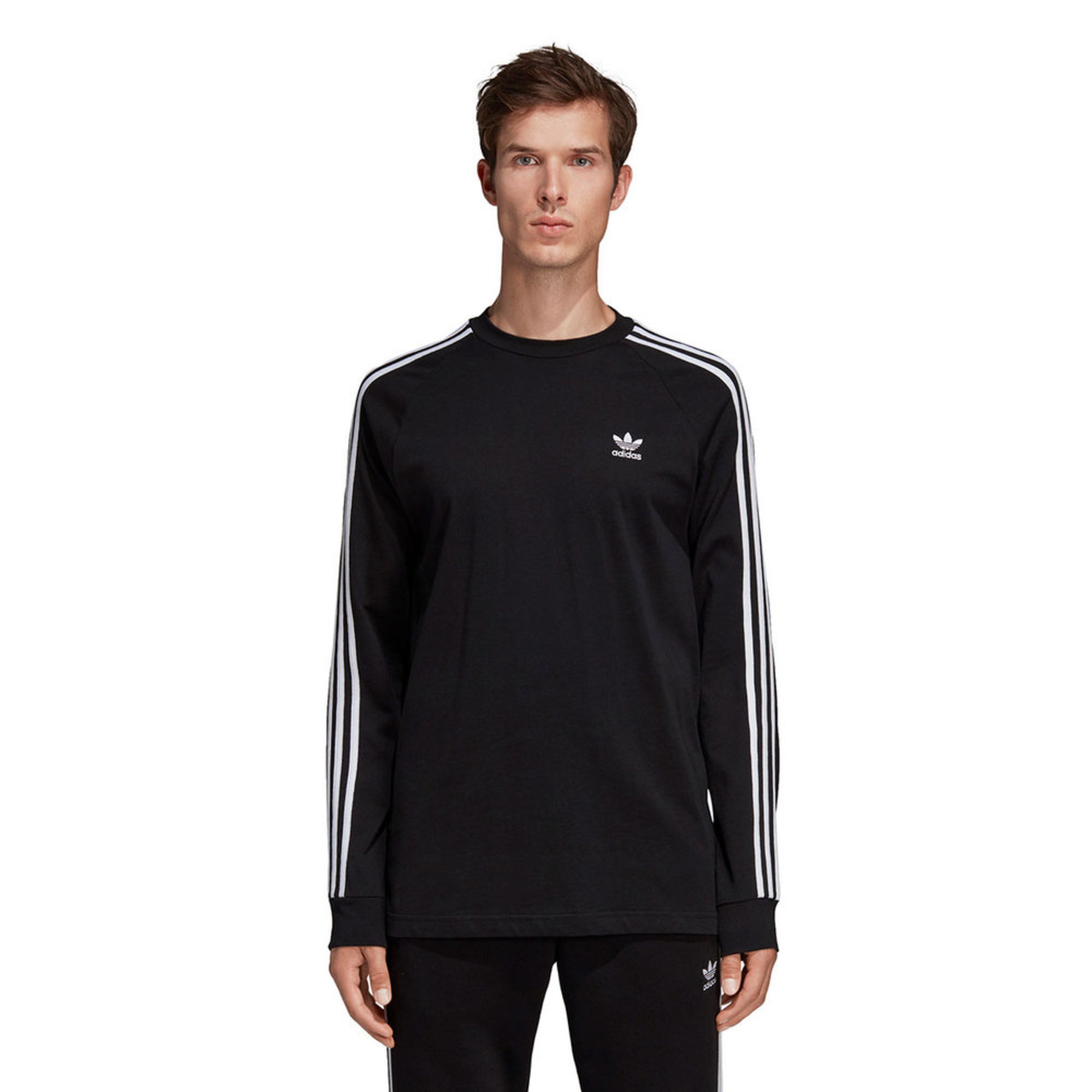 adidas long sleeve 3 stripe tee