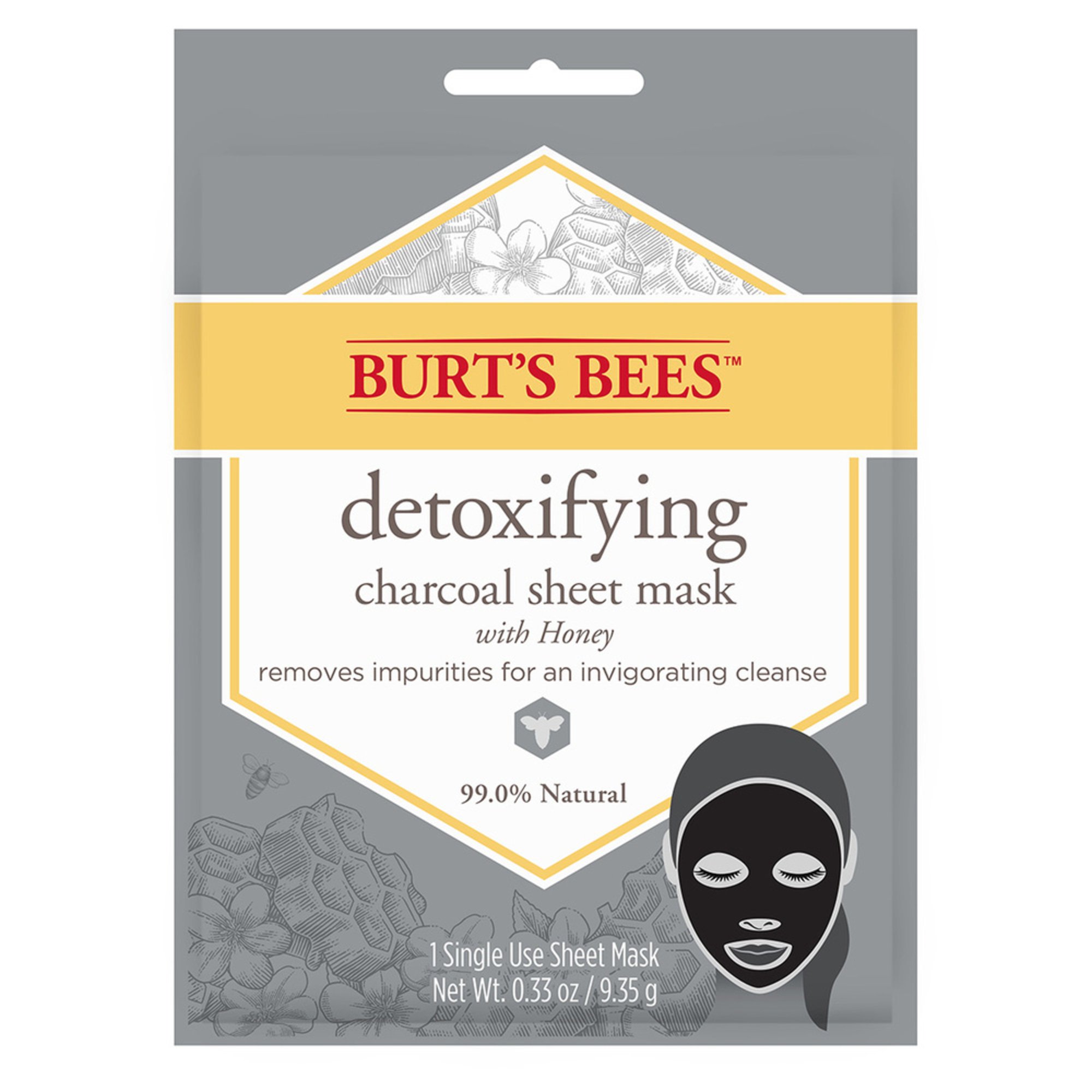 Burt's Bees Detoxifying Charcoal Sheet Mask, Single Face Masks