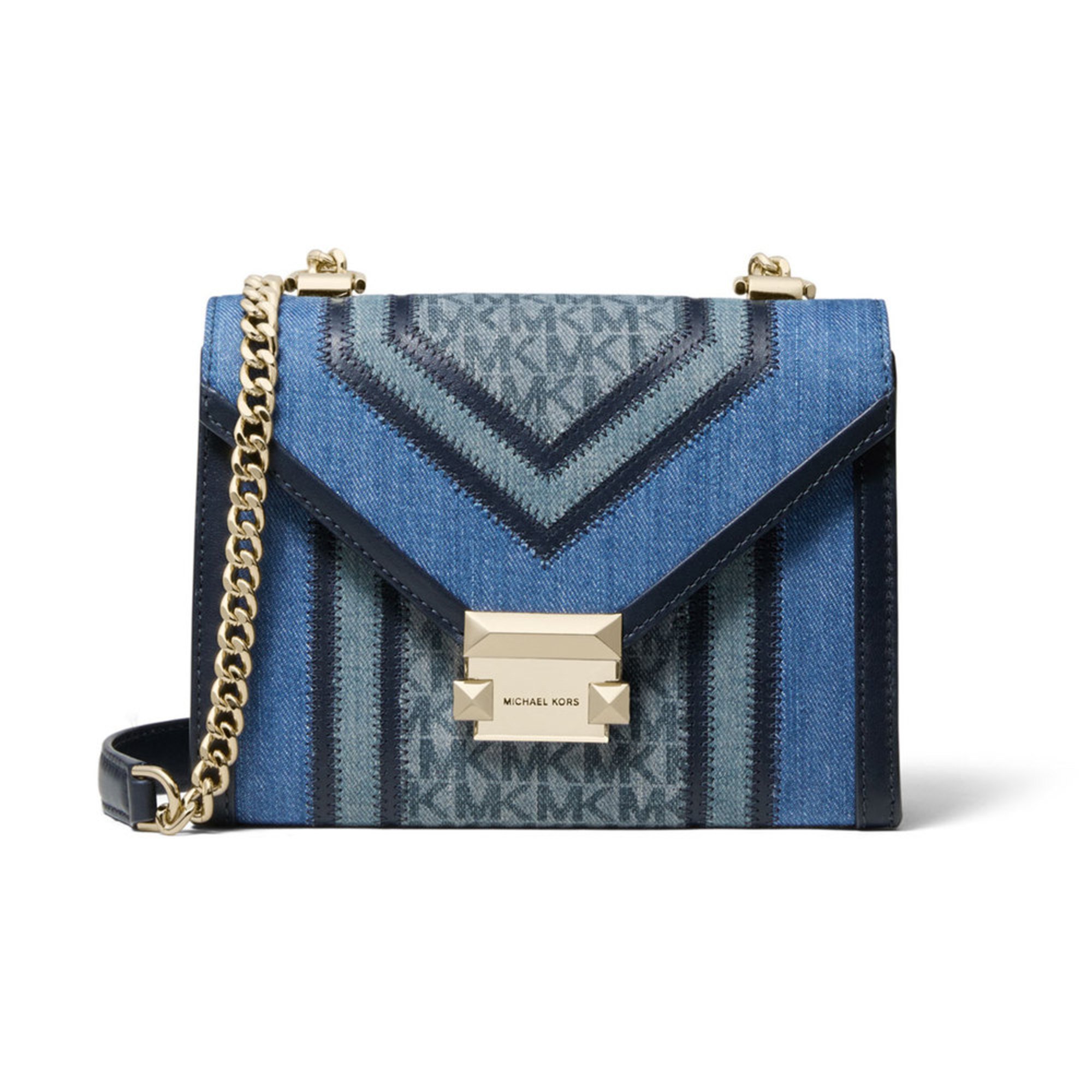 Michael Kors Whitney Small Shoulder Denim Multi Crossbody & Messenger