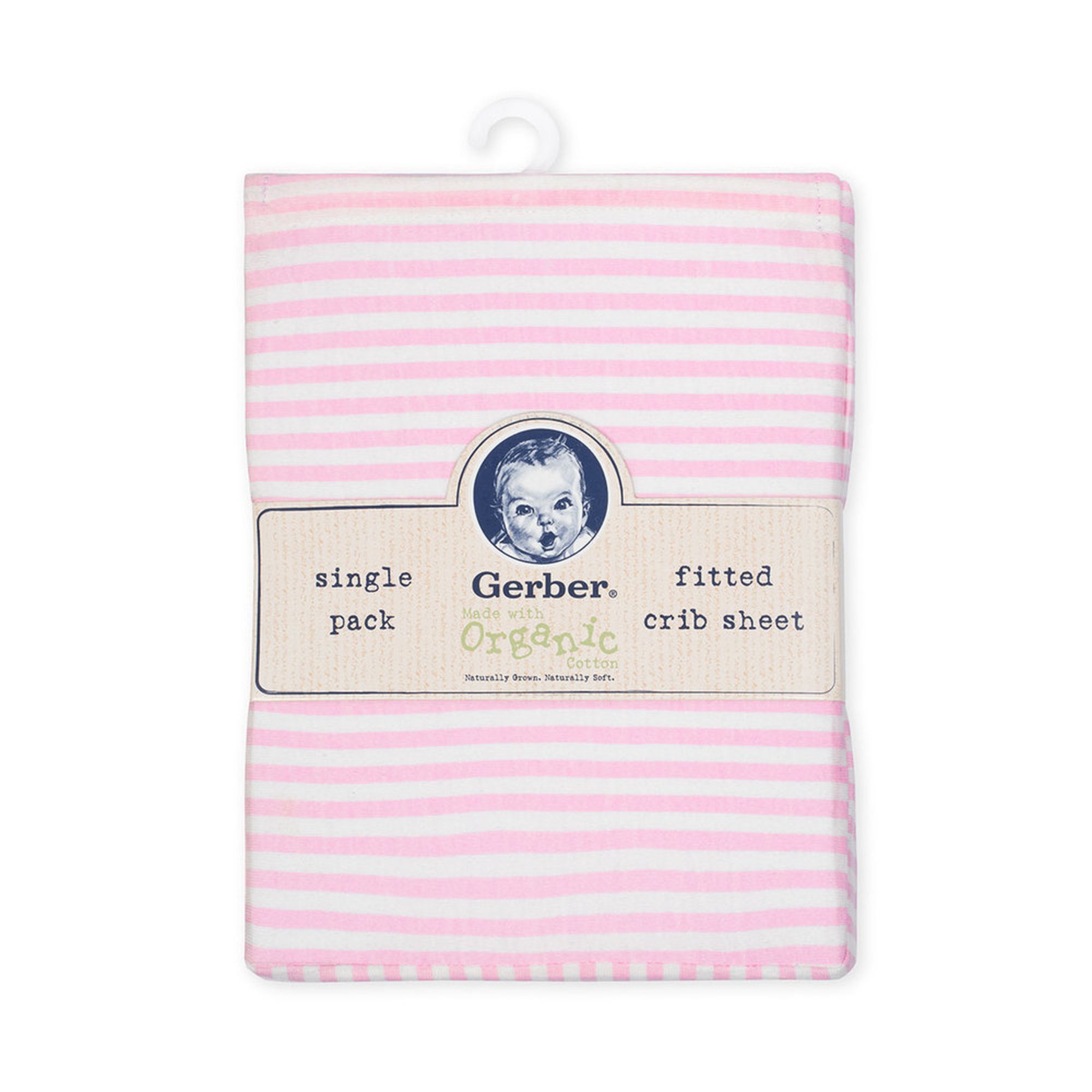 navy stripe crib sheet