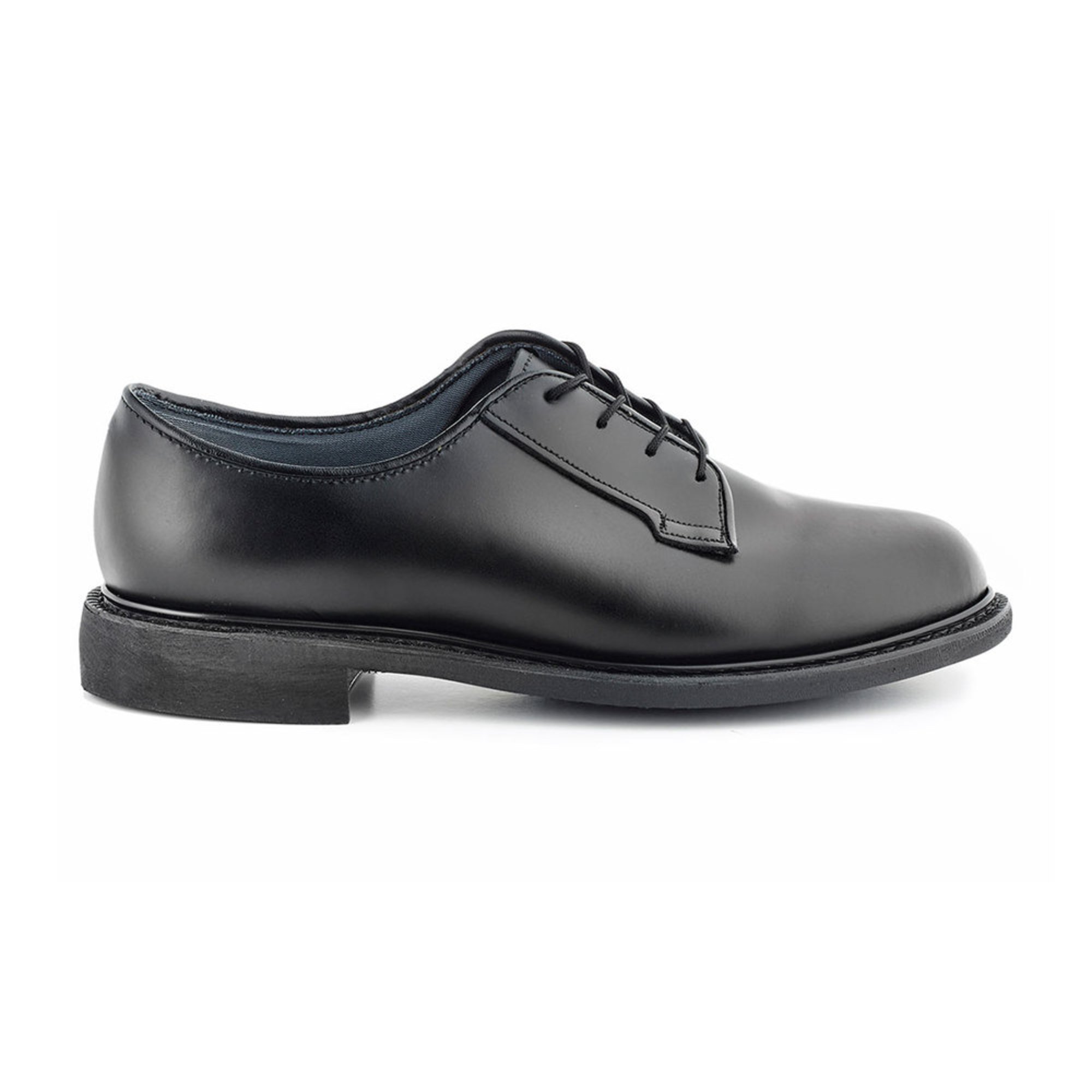 black leather oxford low quarter shoes