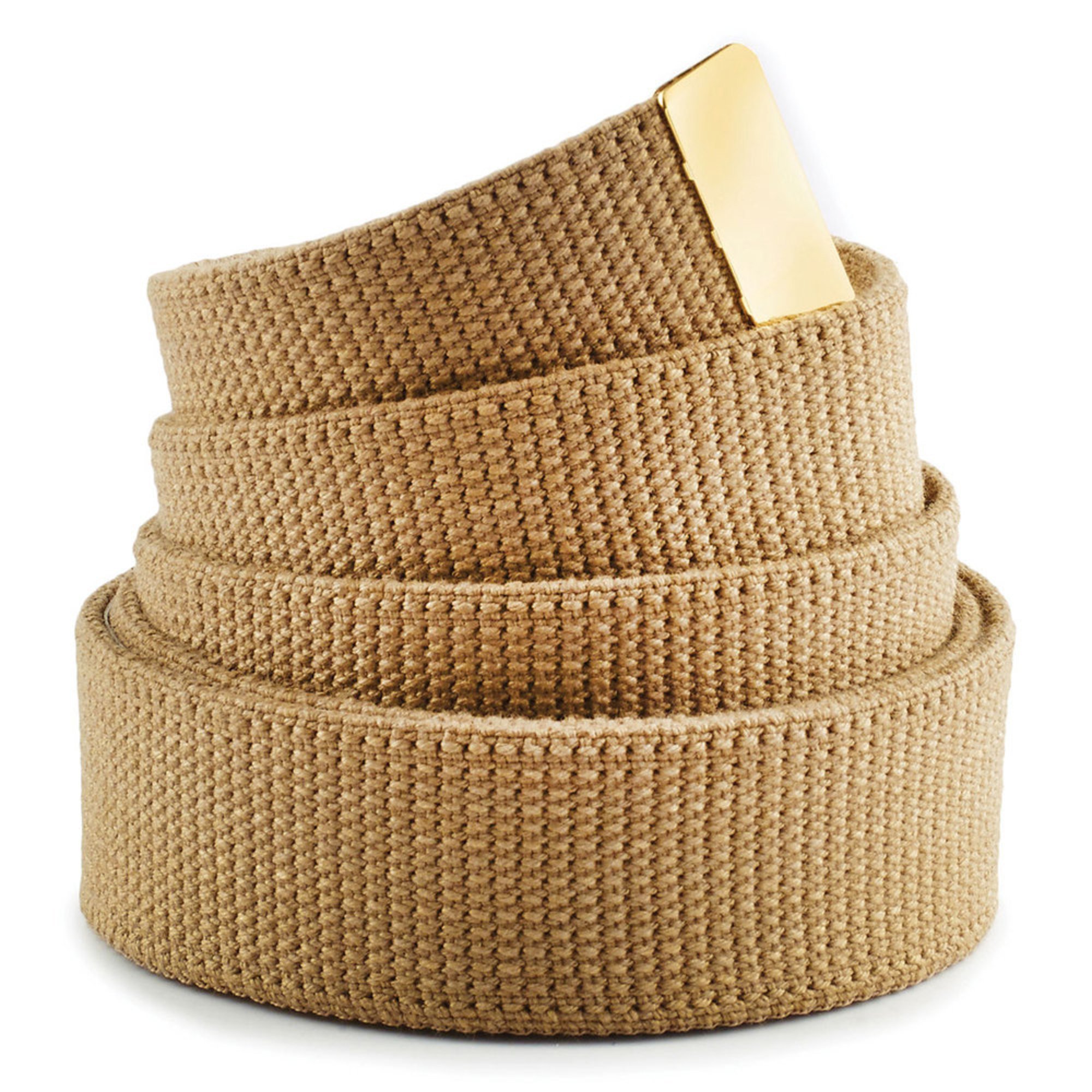 Khaki Cotton Belt 45" With Polished Gold Tip | Alpha | Military - Shop ...