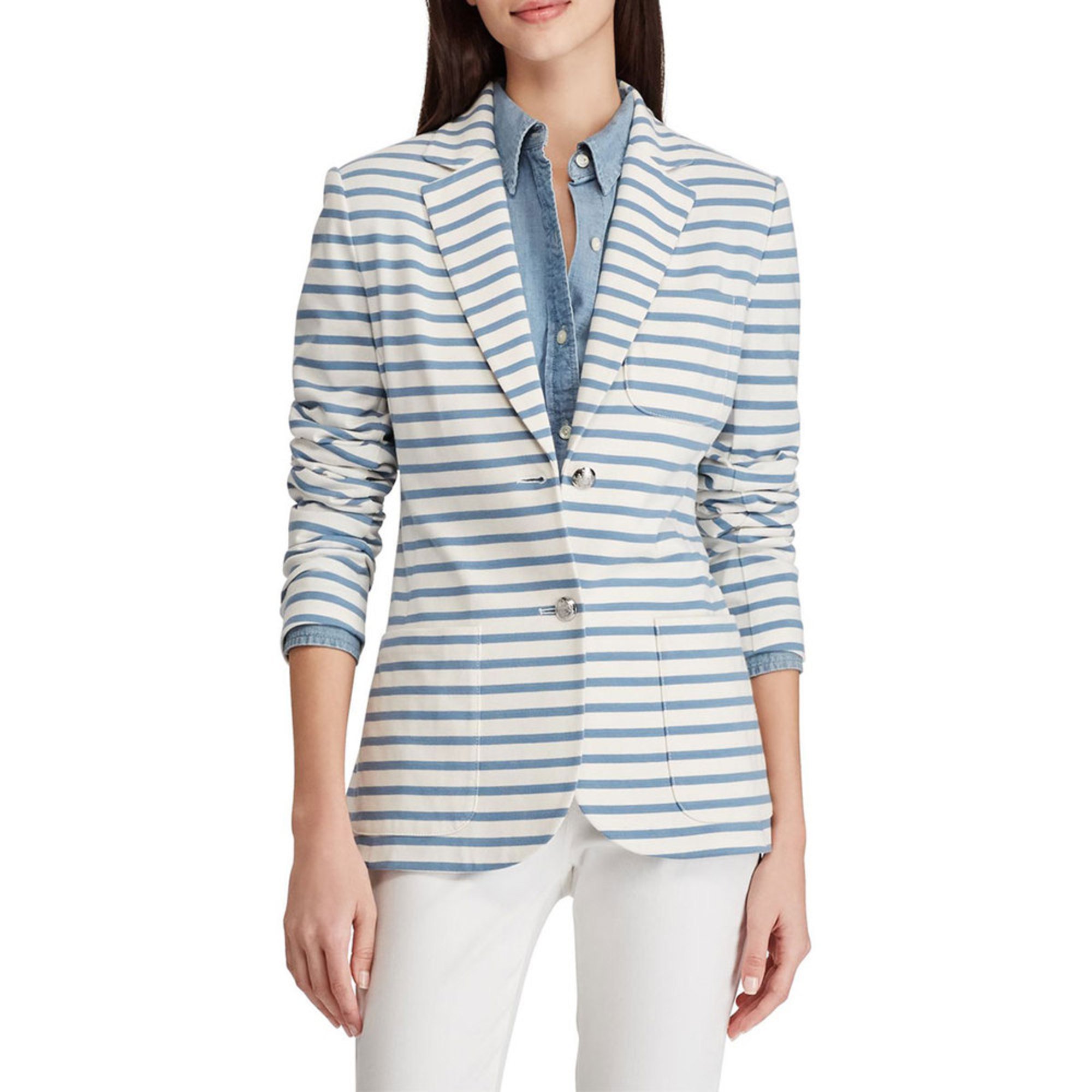 Feitong Women Casual Striped Knit Cardigan Button Long