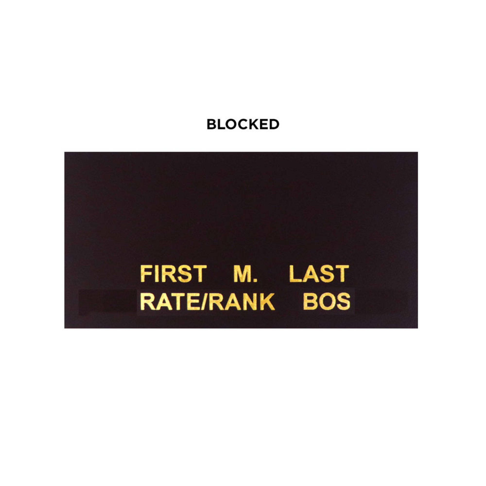 Leather Patch With Emblem, Name & Rank W/ Velcro Leather Name Tags