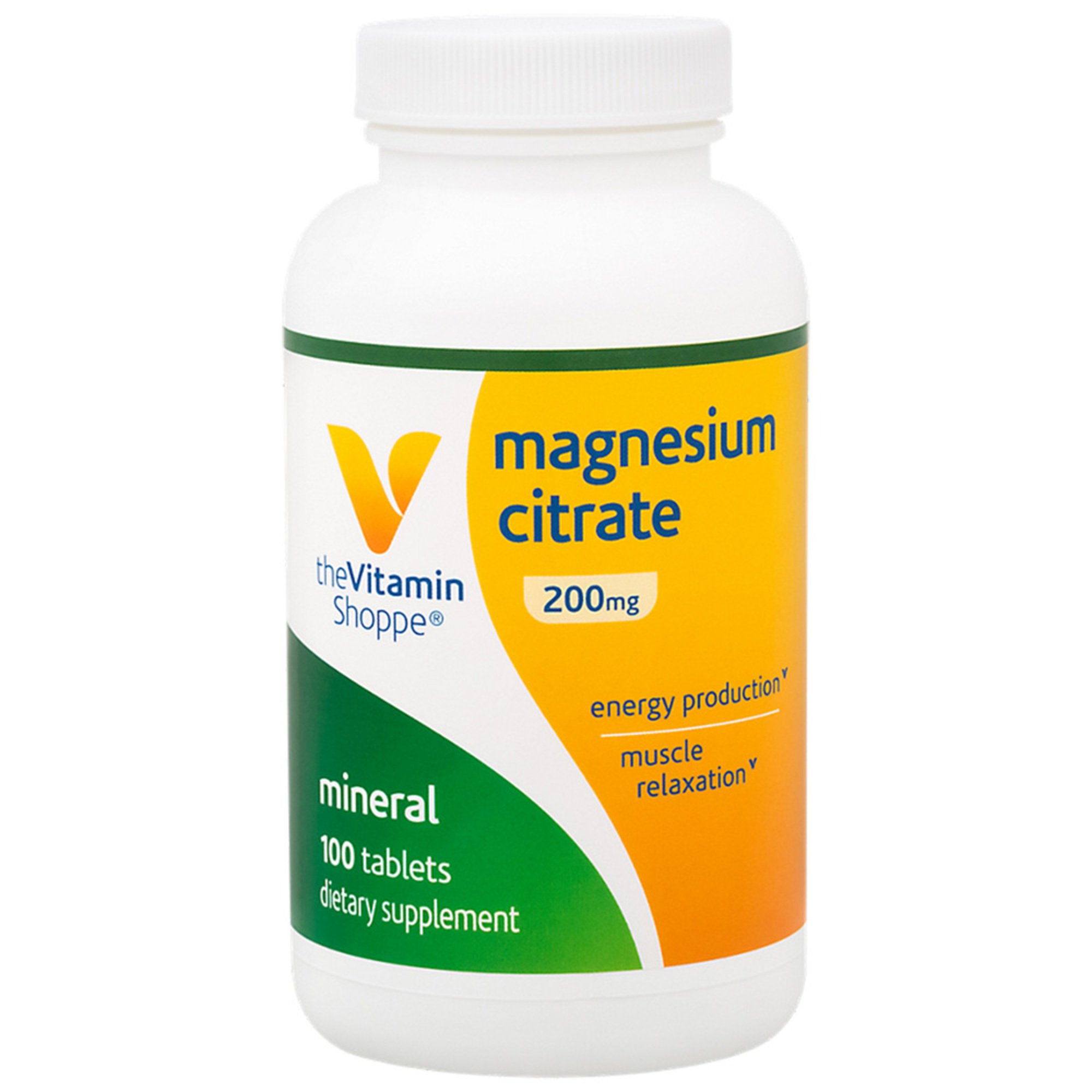 The Vitamin Shoppe Magnesium Citrate 200mg Tablets, 100count