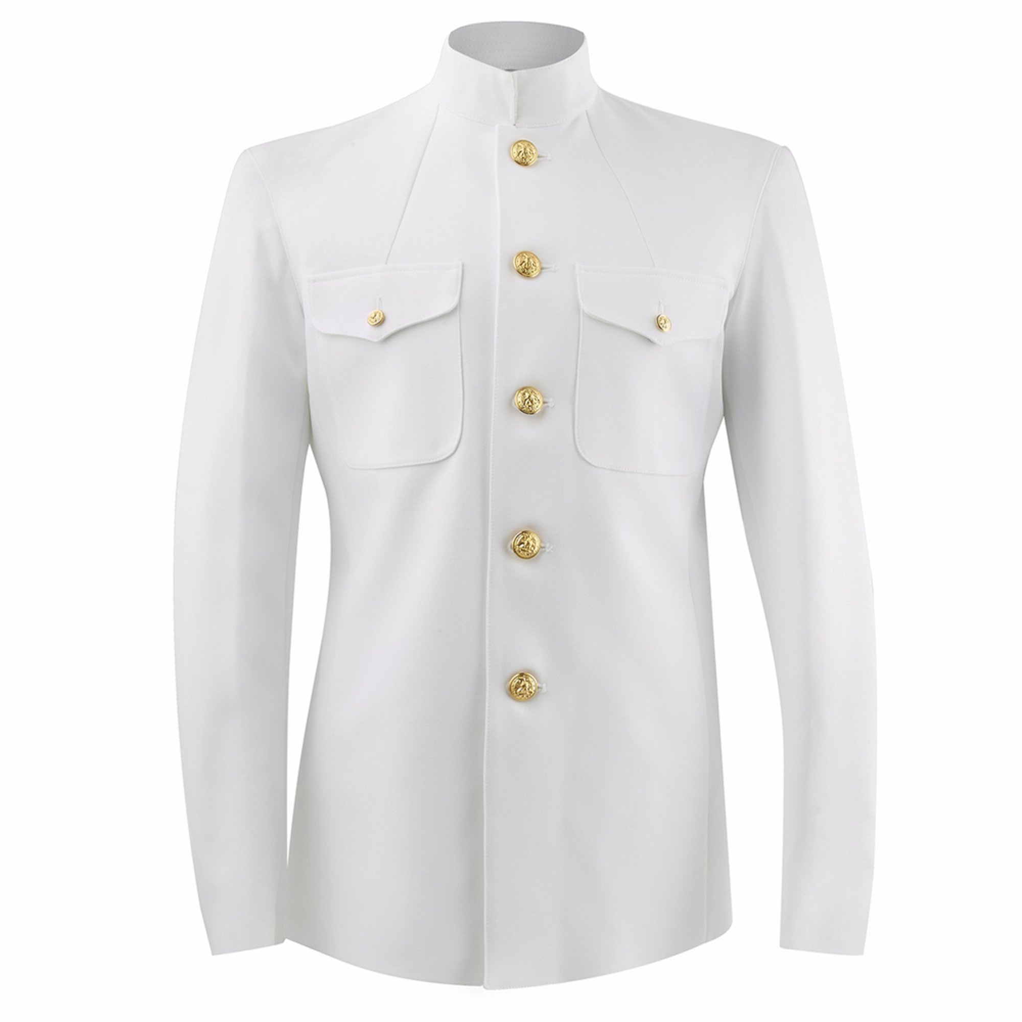 navy dress white jacket