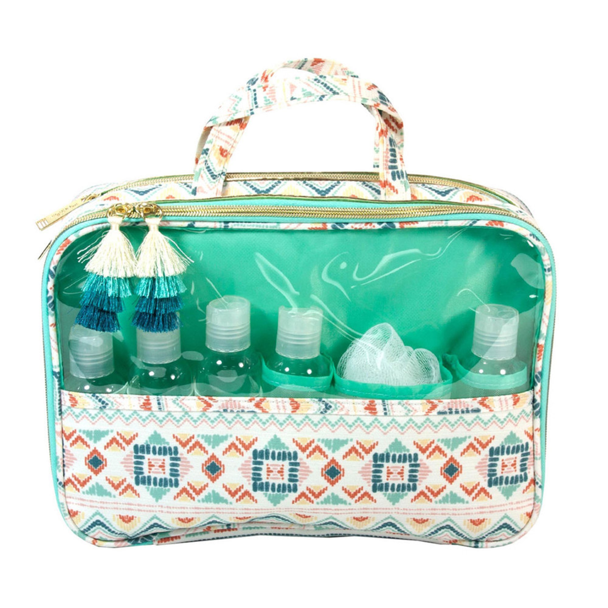 Modella Natural Tribal Fitted Weekender Makeup & Toiletry Bags