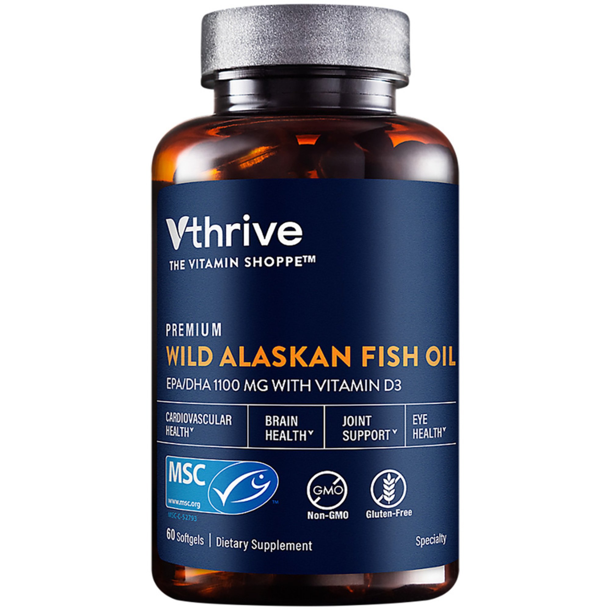 Vthrive Premium Wild Alaskan Fish Oil With Vitamin D3 Dha 275 Mg/825 Mg