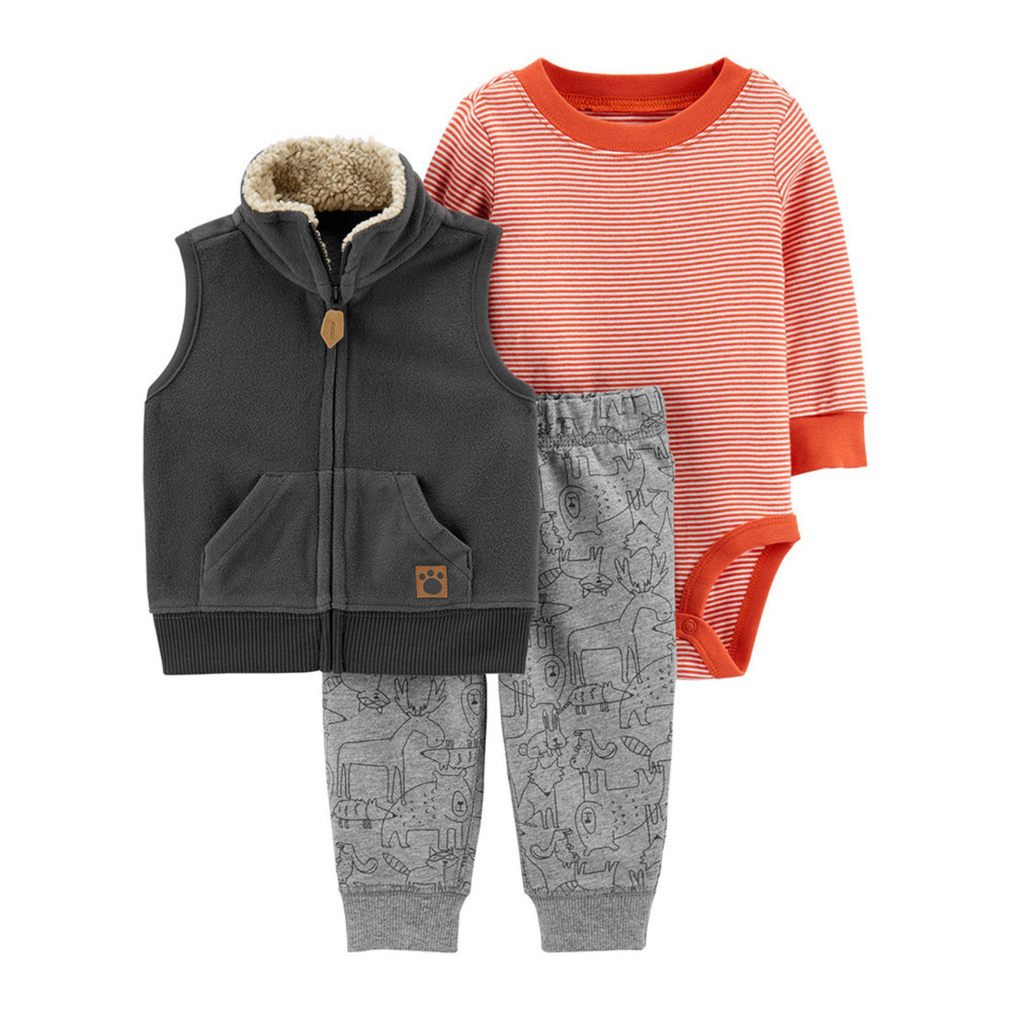 Carter's Baby Boys' 3piece Woodland Creatures Little Vest Set Baby