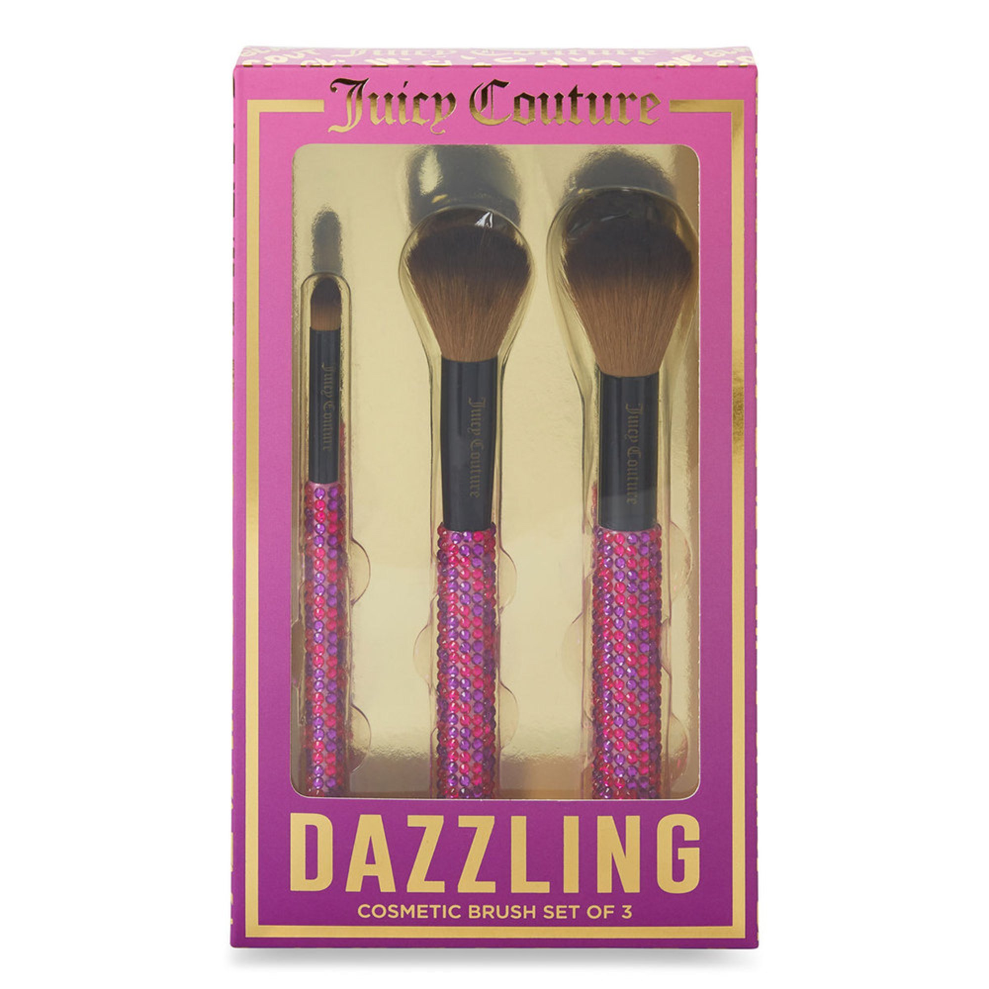 Juicy Couture Dazzling 3piece Cosmetic Brush Set Brush Sets Health