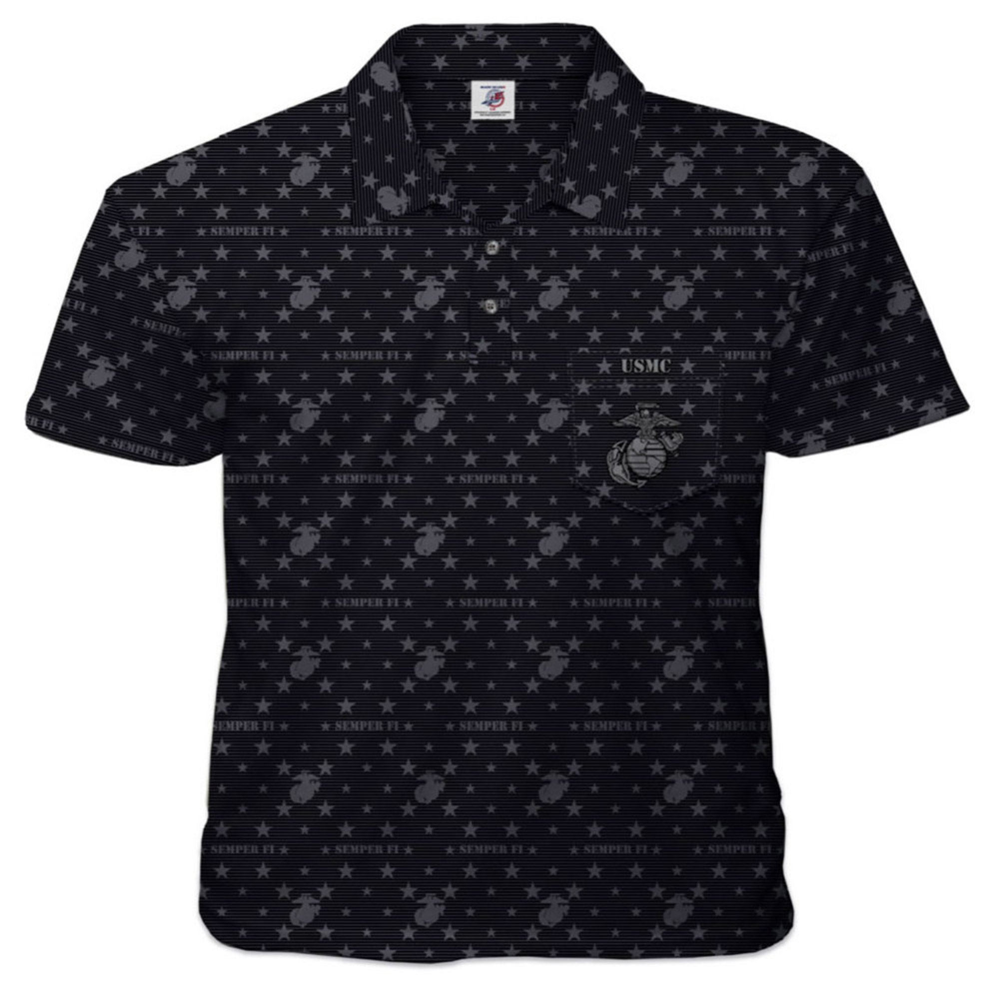 Mens Semper Fi Marines Embroidered Polo Shirts Men Shirts