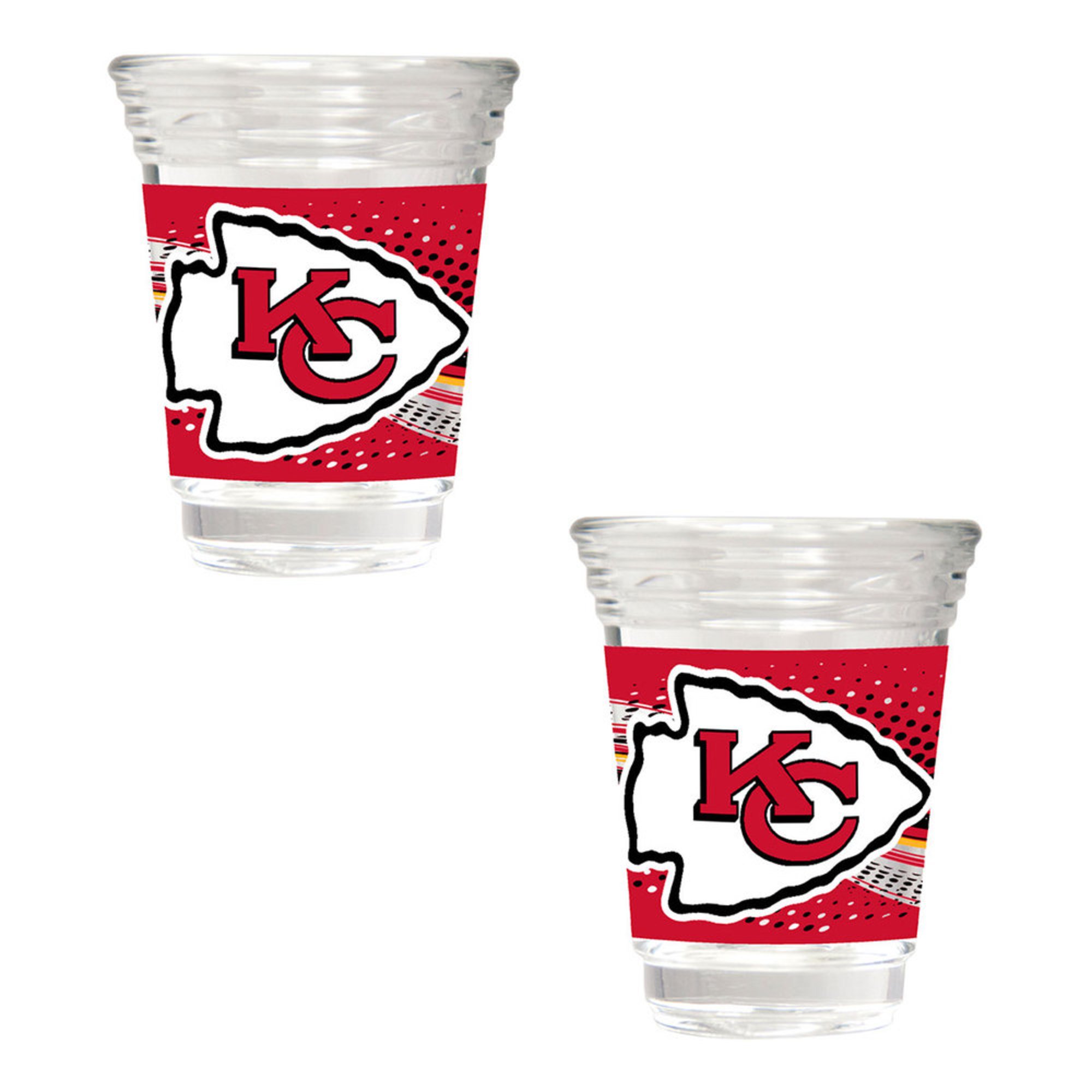 Great American Products Kansas City Chiefs 2 Oz Round Shot Glass, 2