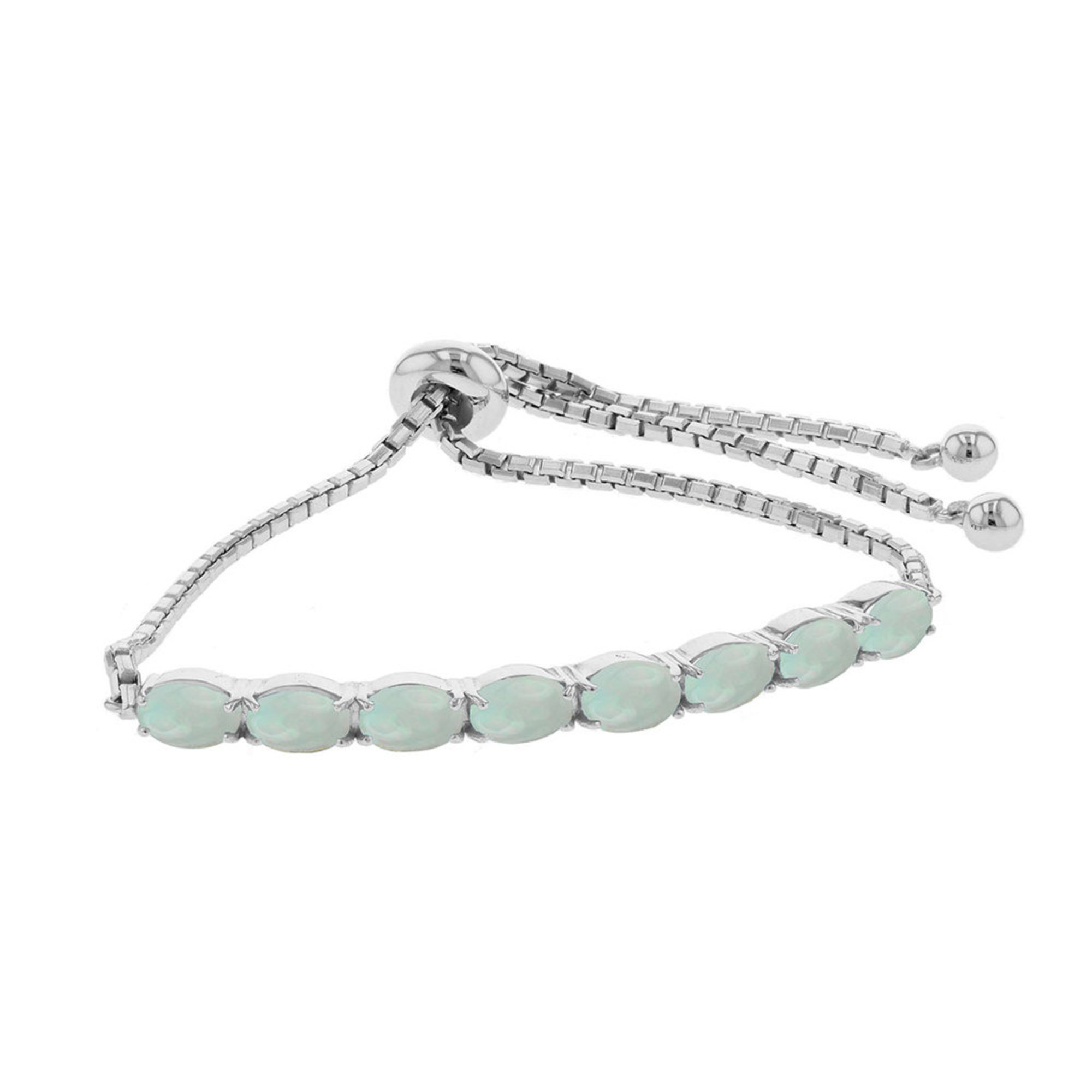 Created Opal Bolo Bracelet, Sterling Silver | Gemstone Bracelets ...
