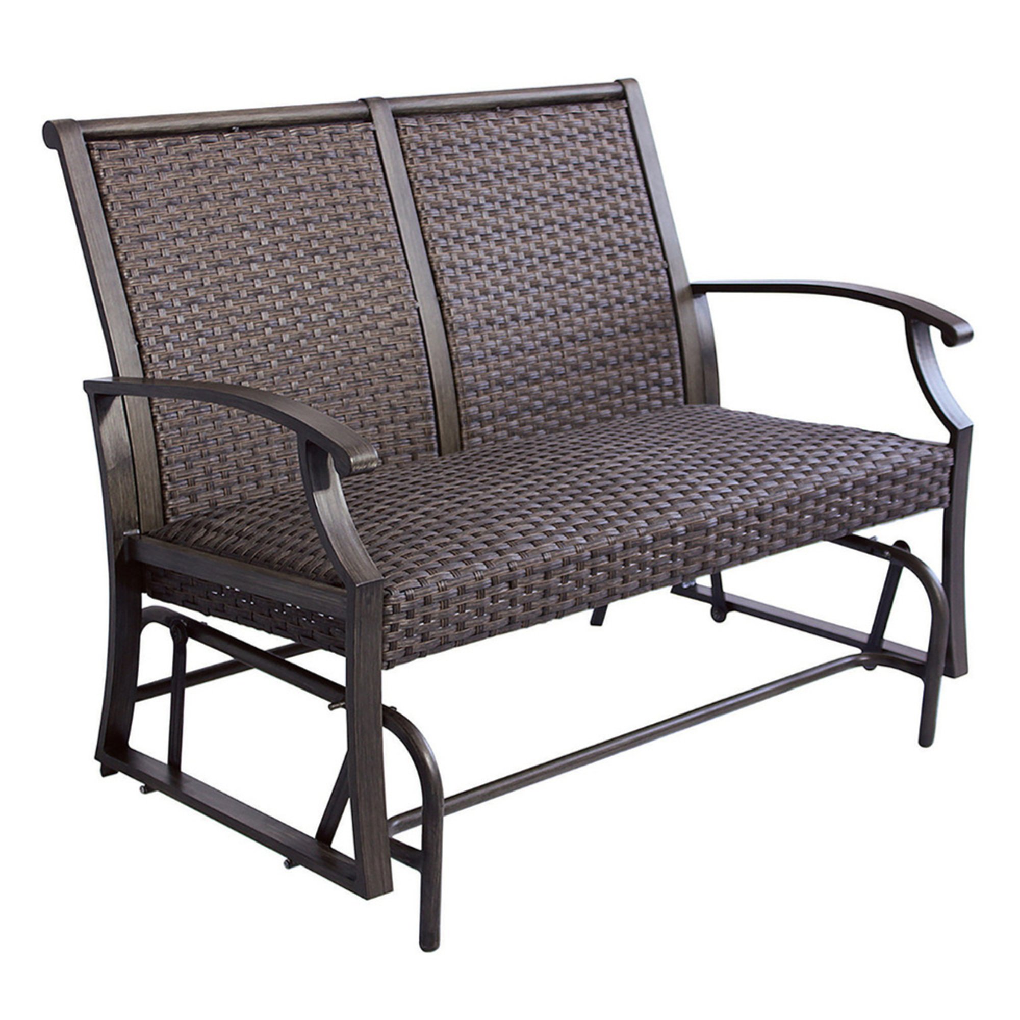 Living Accents Rockland Padded Wicker Glider Swings/gliders/benches