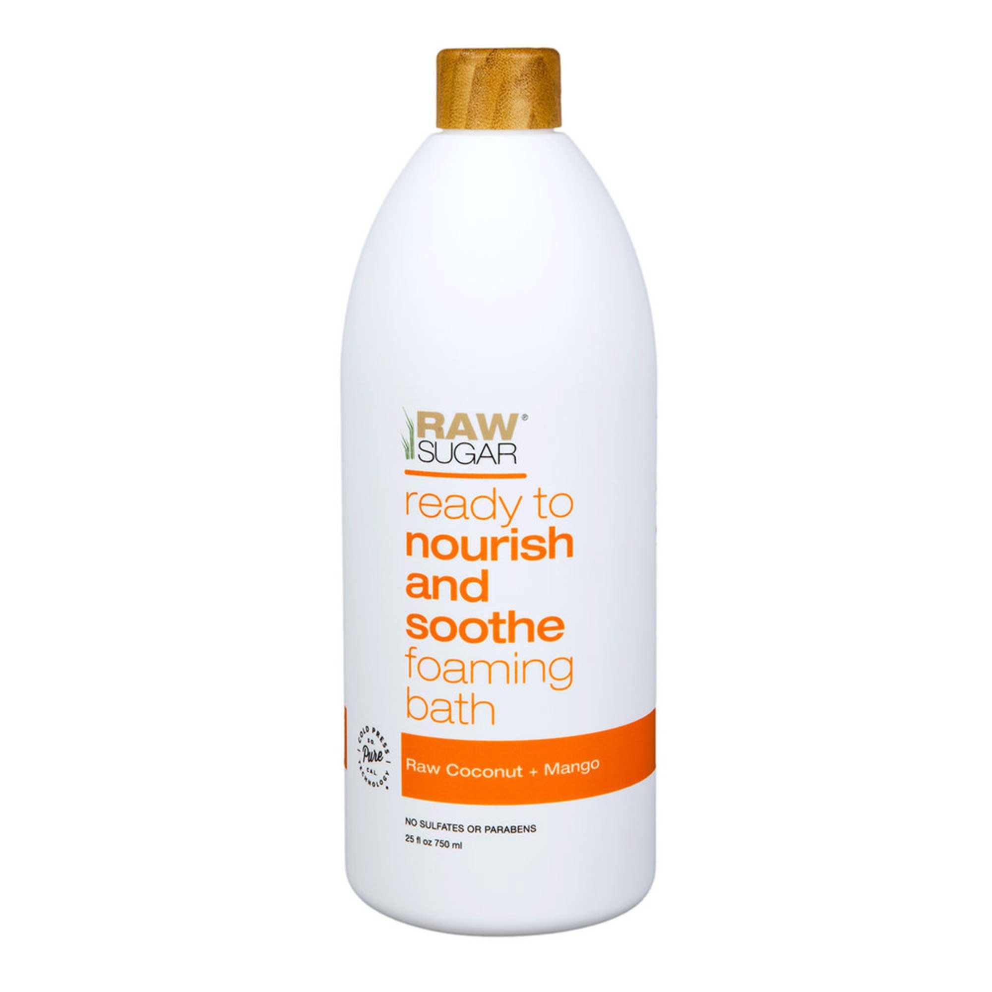 Raw Sugar Raw Coconut Mango Bath Foam 25oz Shower Gel & Body Wash