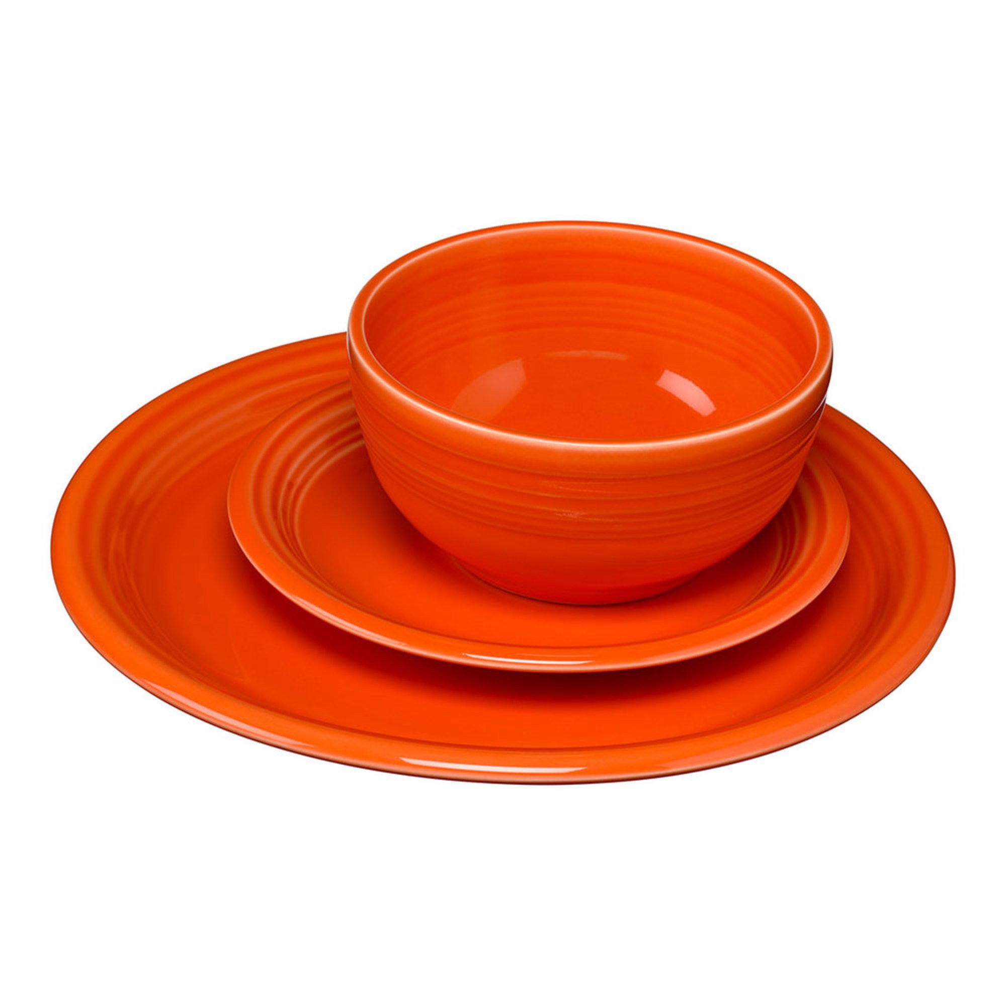 Fiestaware Poppy 3piece Bistro Dinnerware Set Dinnerware Sets For