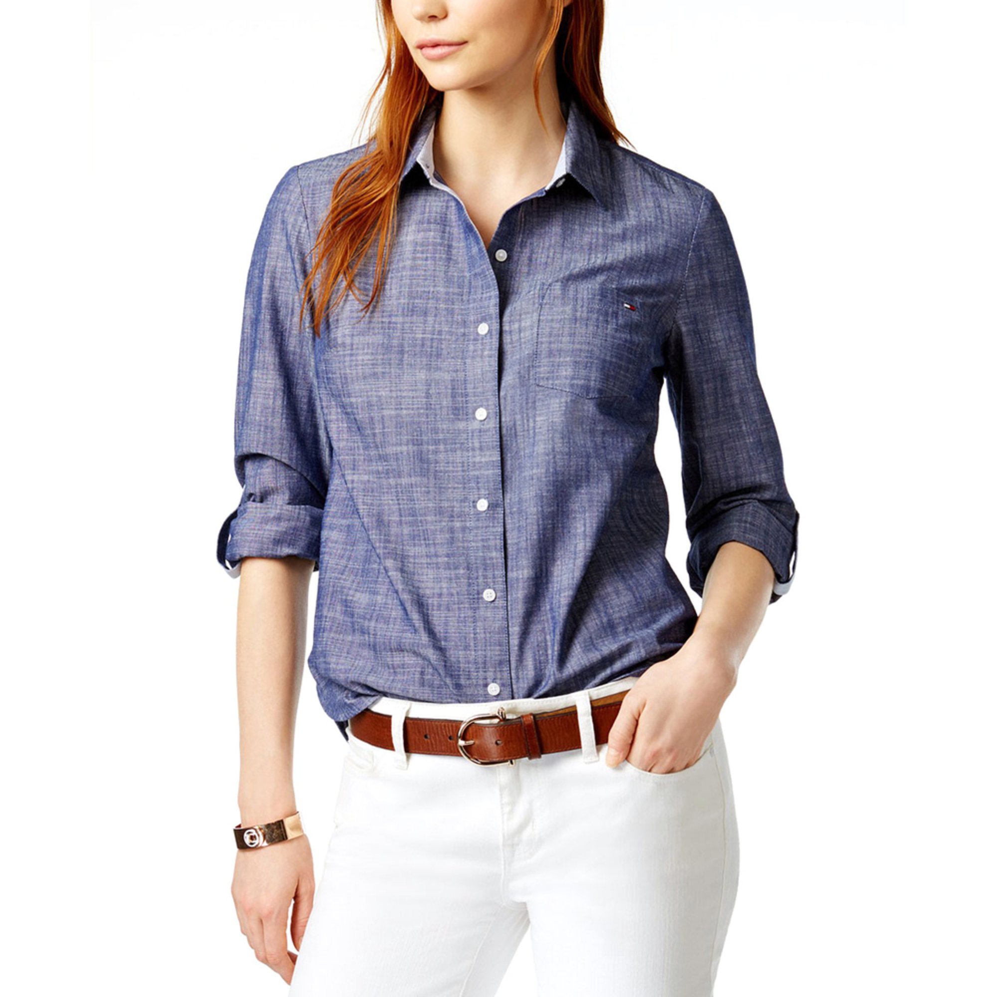 Tommy Hilfiger Women's Chambray Shirt Women's Shirts & Blouses