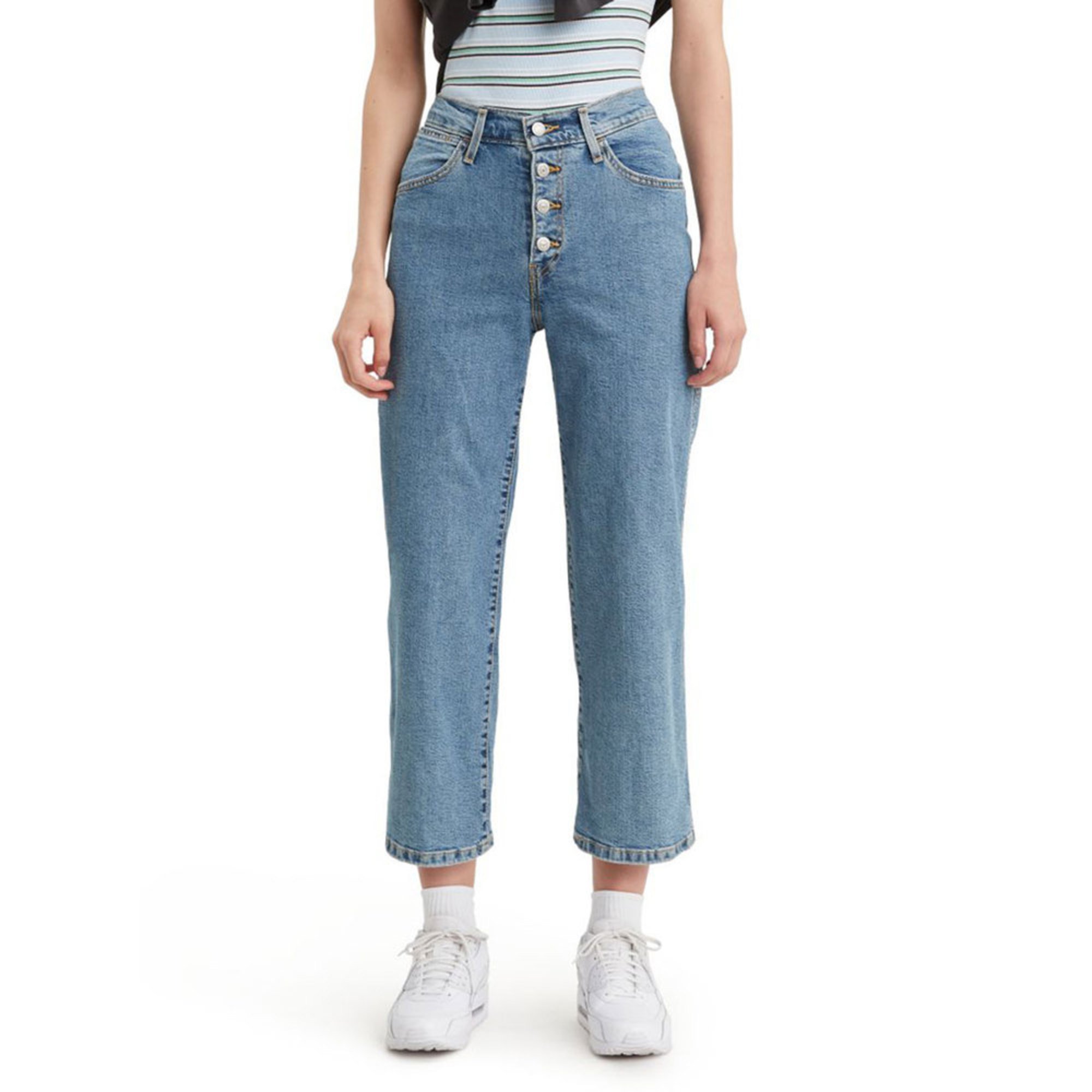 Levi's Women's Mile High Button Detail Wide Leg Jeans | Women's Jeans ...