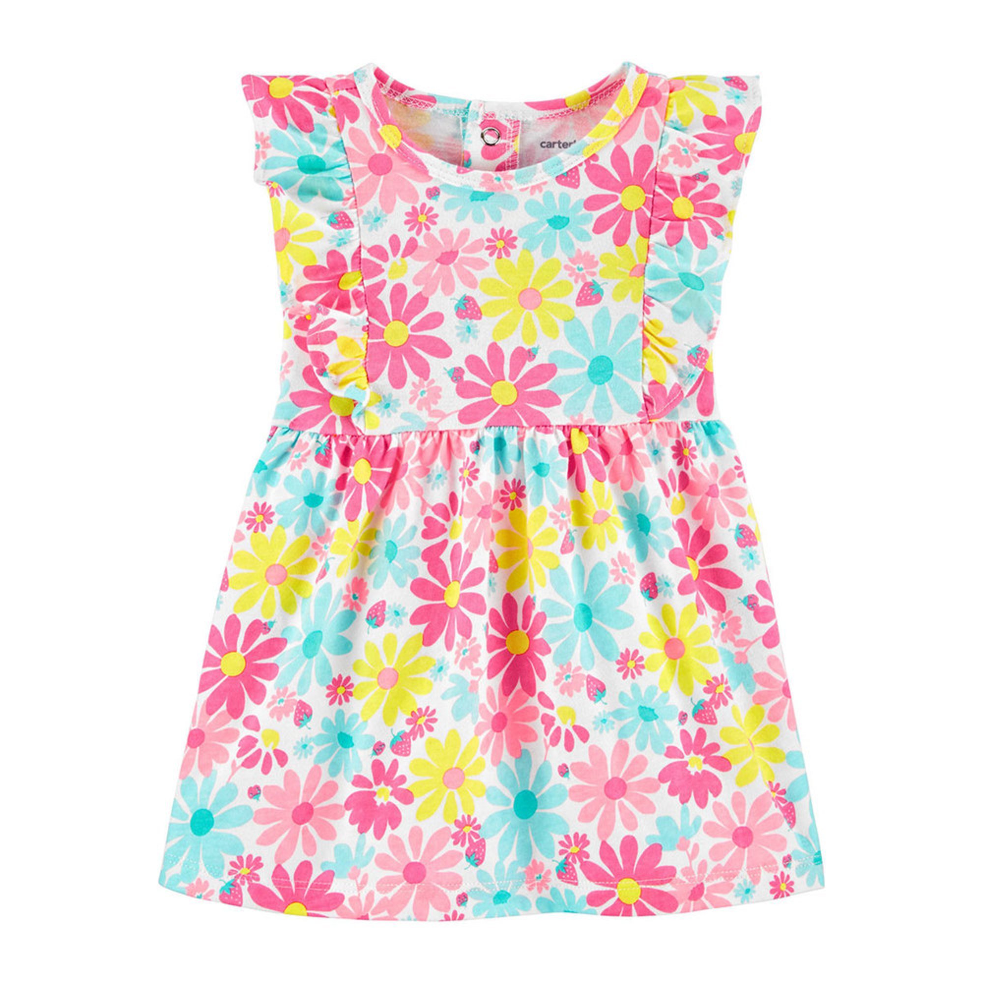 Carters Baby Girls' Neon Flowers Dress Baby Girls' Dresses Apparel