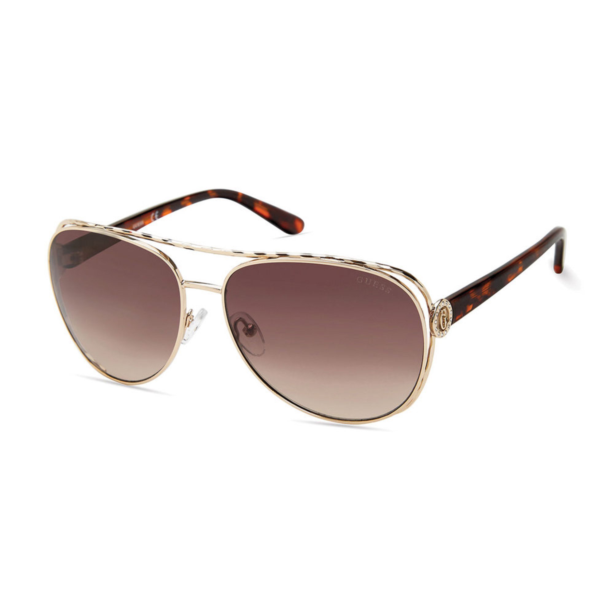 Guess Women's Gold Metal Frame Brown Lens Sunglasses, 58mm | Women's ...
