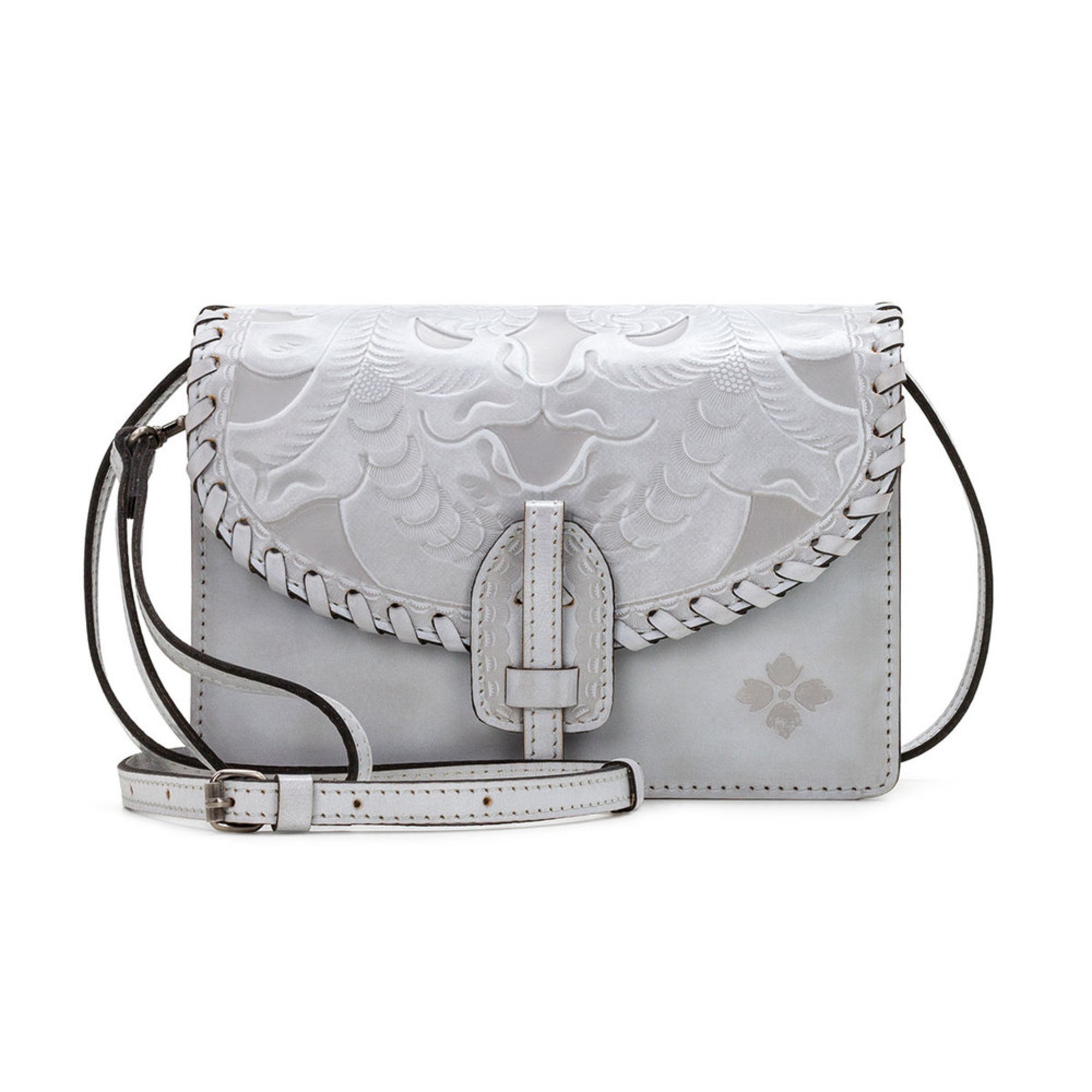 Patricia Nash White Waxed Tooled Lanza Crossbody Crossbody