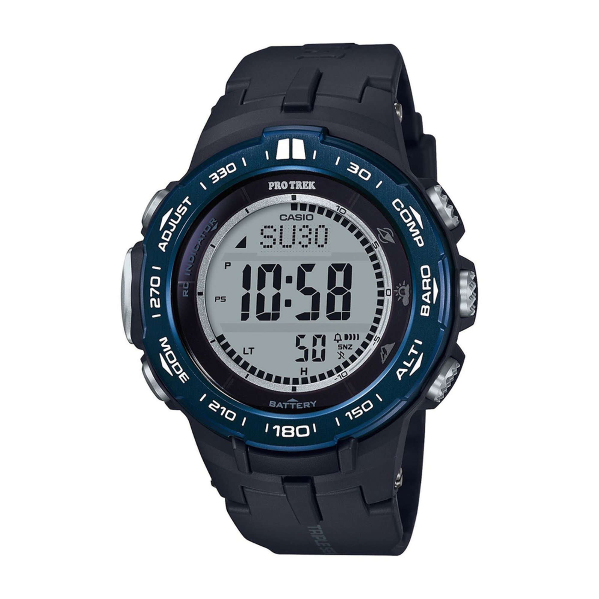 casio men's lcd black resin strap watch