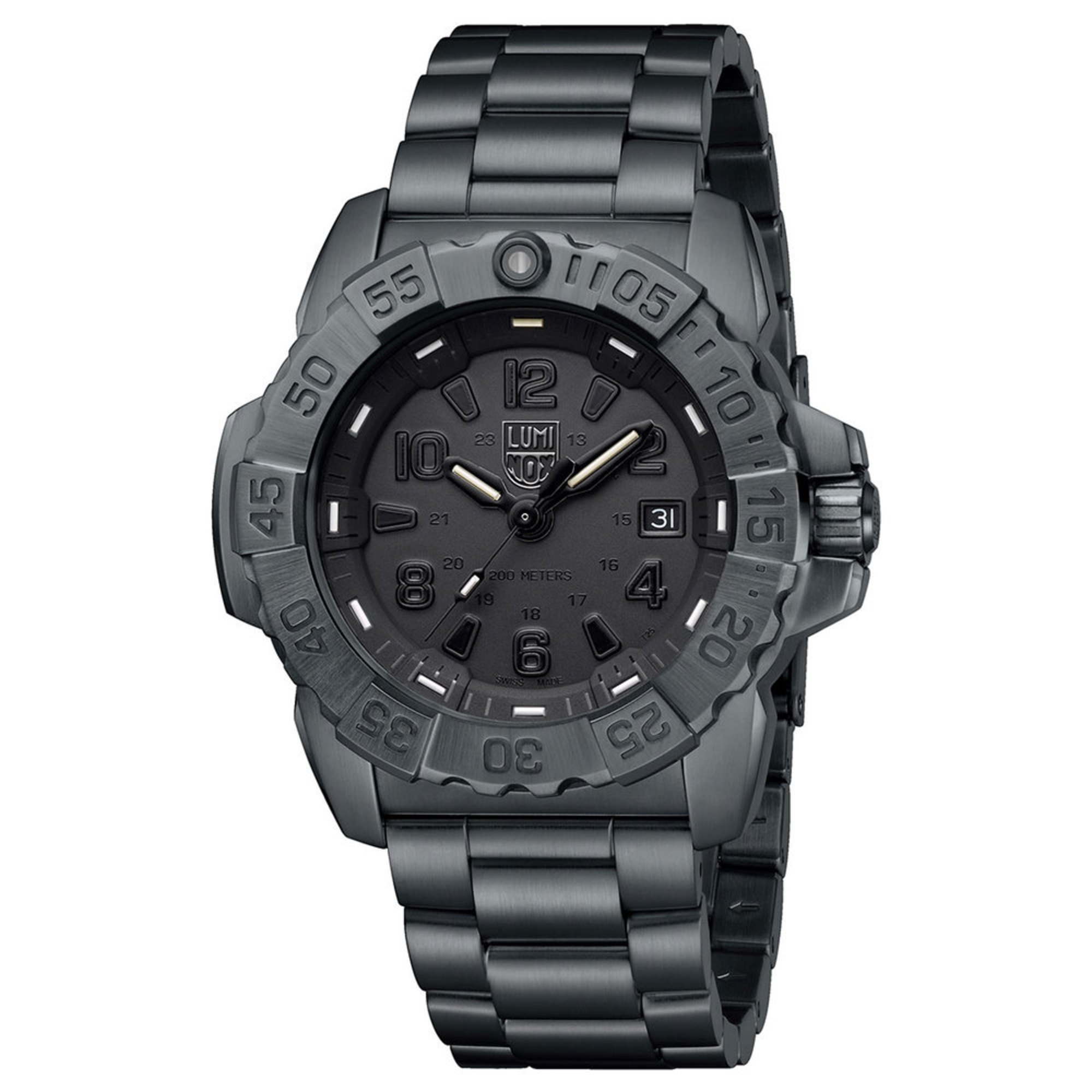 Luminox Men's Navy Seal Black-out Stainless Bracelet Watch, 45mm | Men ...