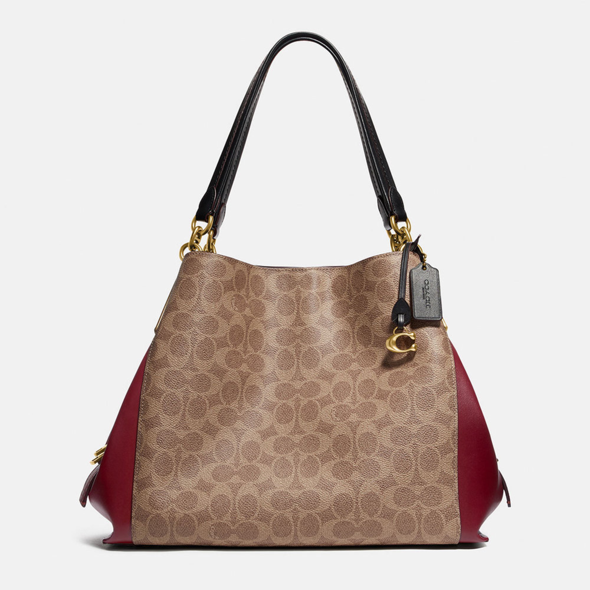 Coach Coated Canvas Signature Colorblock Leather Dalton 31 Shoulder Bag