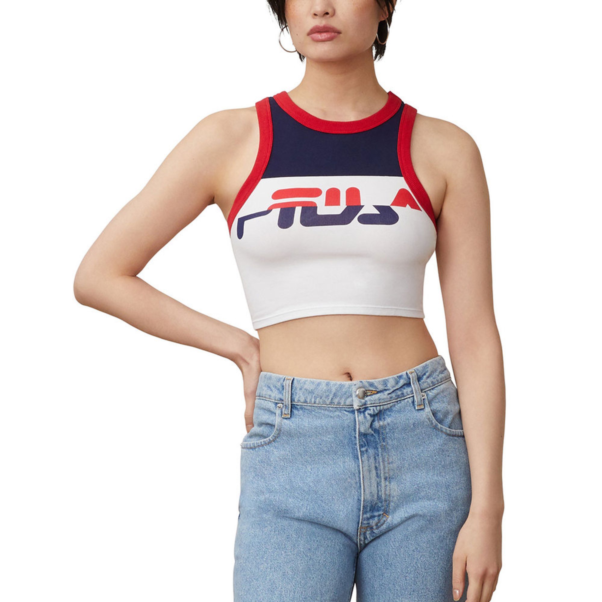 Fila Women's Nellie Crop Racer Tank Active Tanks / Sleeveless Tops