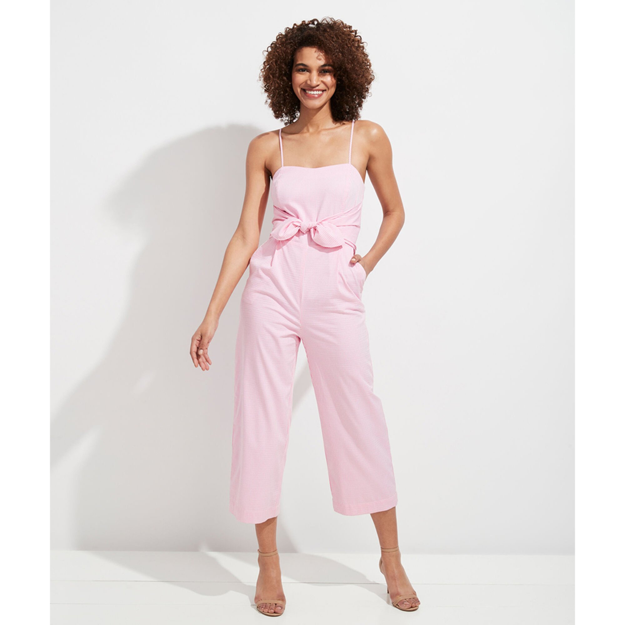 women's seersucker jumpsuit