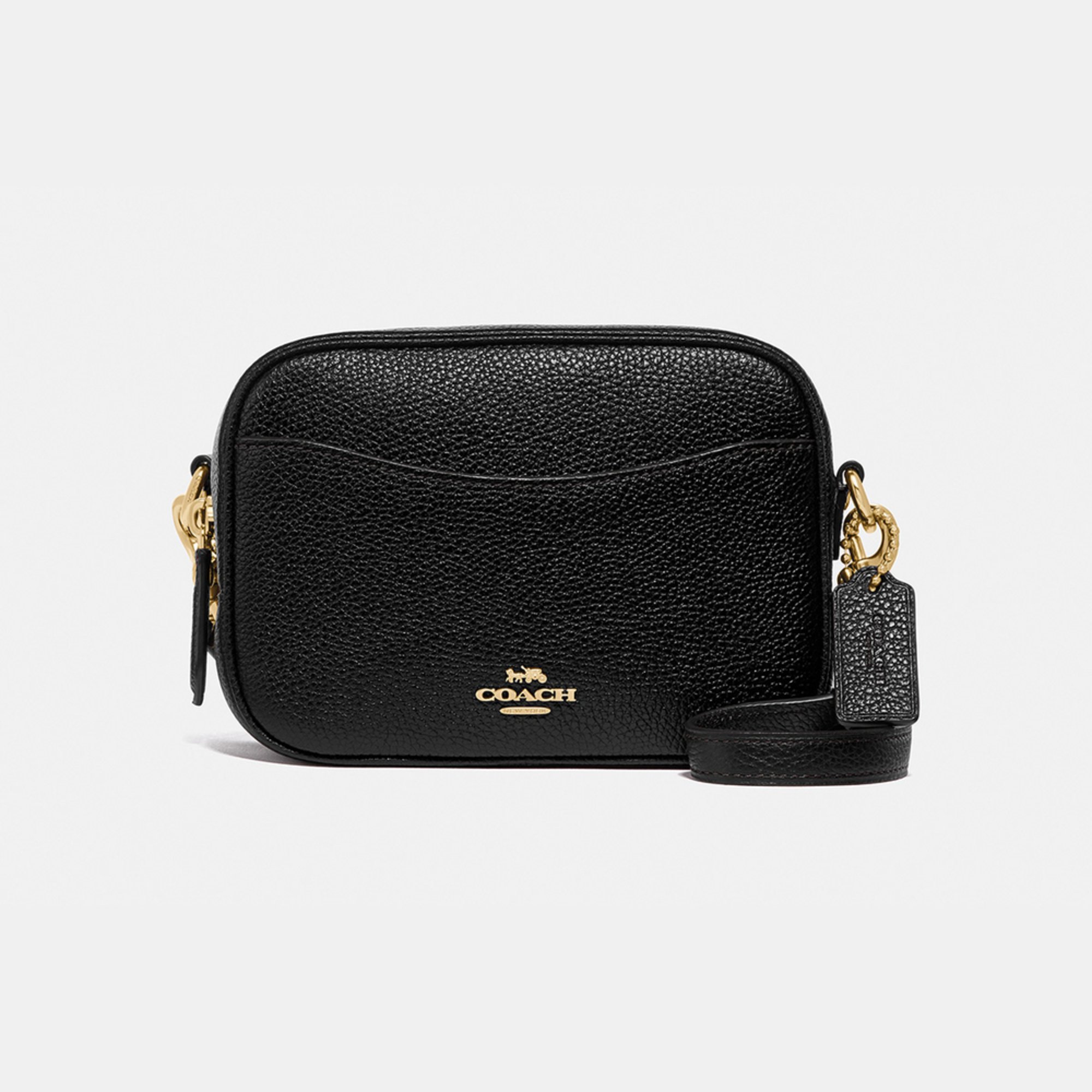 coach polished pebble leather camera bag