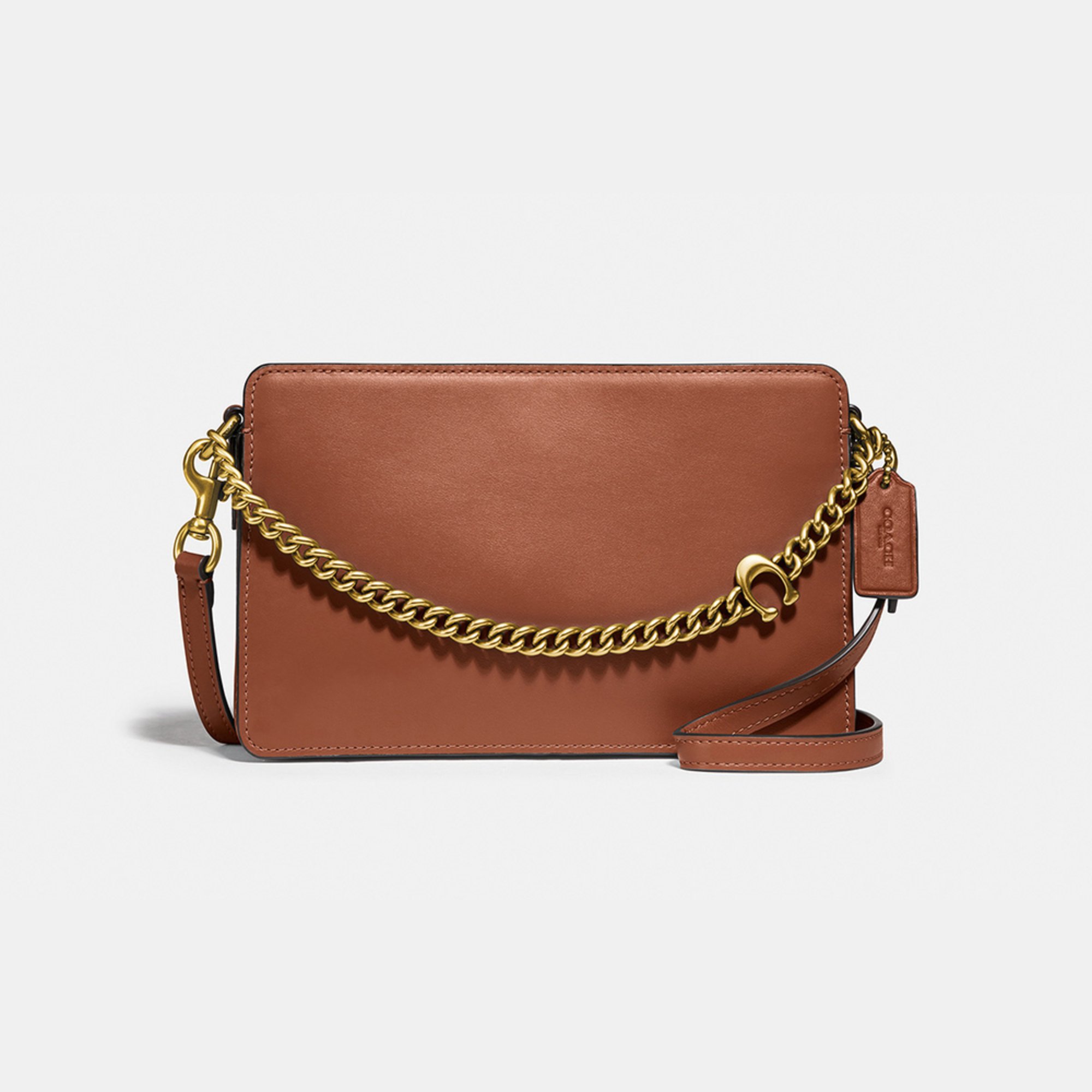 Coach Refined Calf Leather Signature Chain Crossbody Crossbody