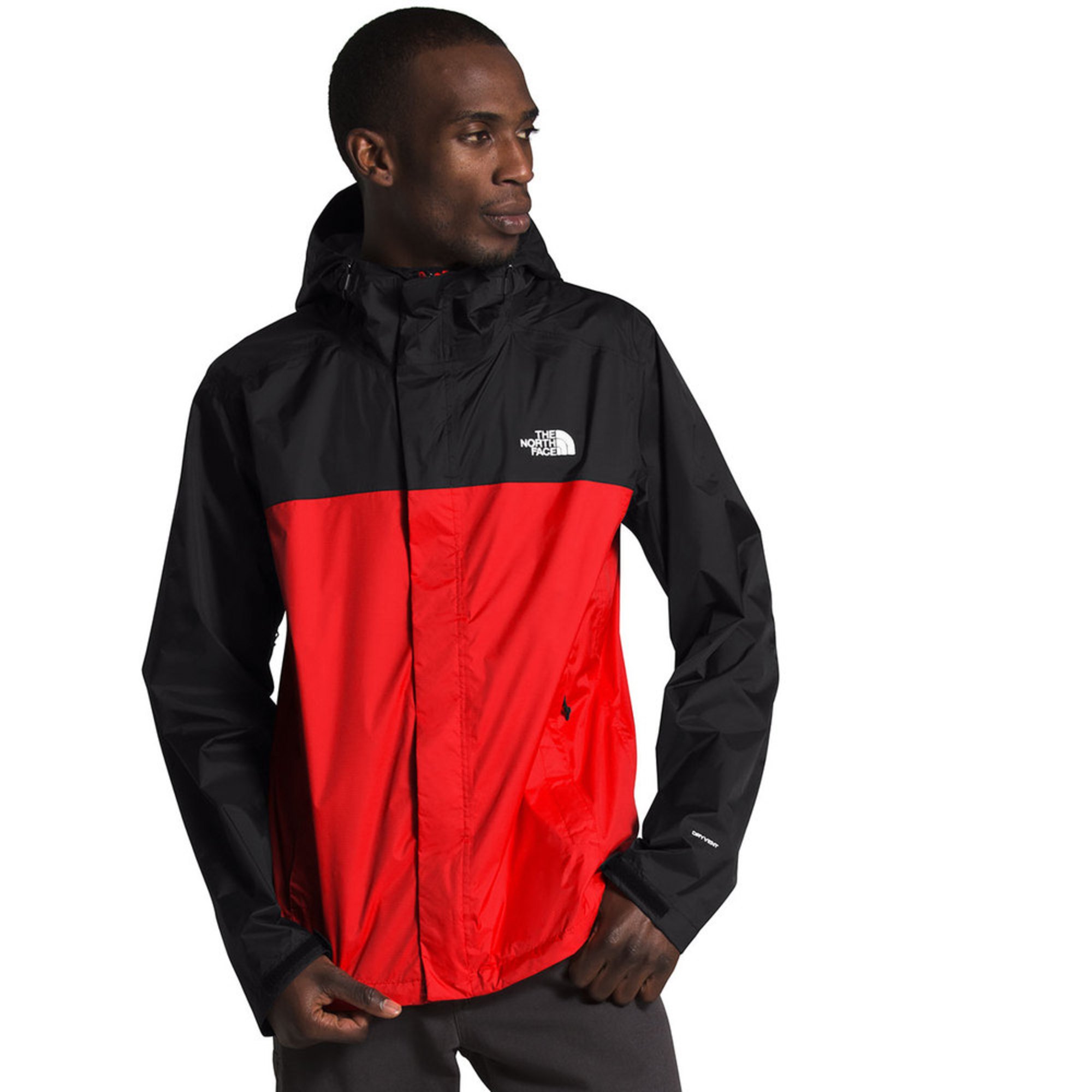 north face grey and red jacket