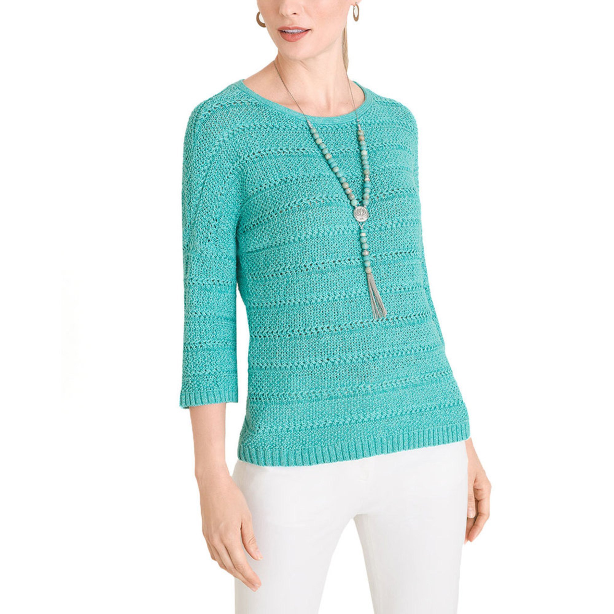 Chico's Women's Shine Stitchdetail Pullover Sweater Women's Sweaters