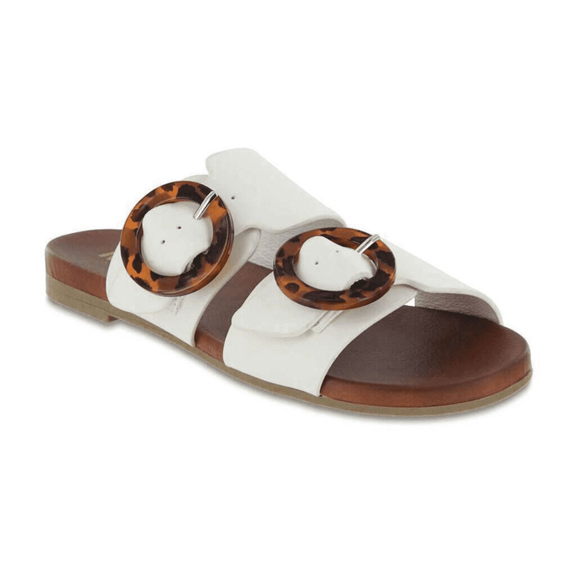 Mia Women�s Edina Double Band Sandal Bucke Casual Flat