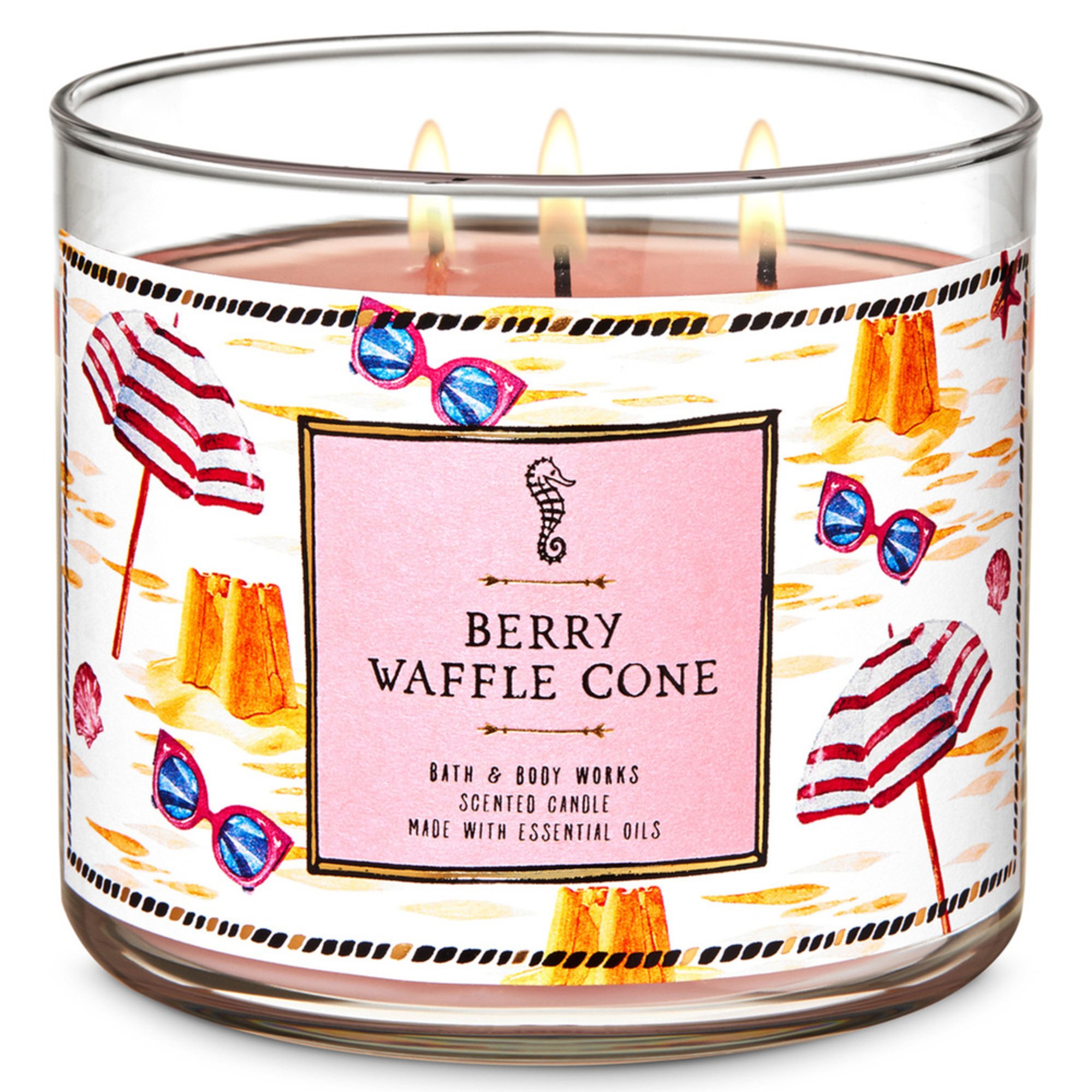 Bath And Body Works American Summer 3wick Candle Berry Waffle Cone