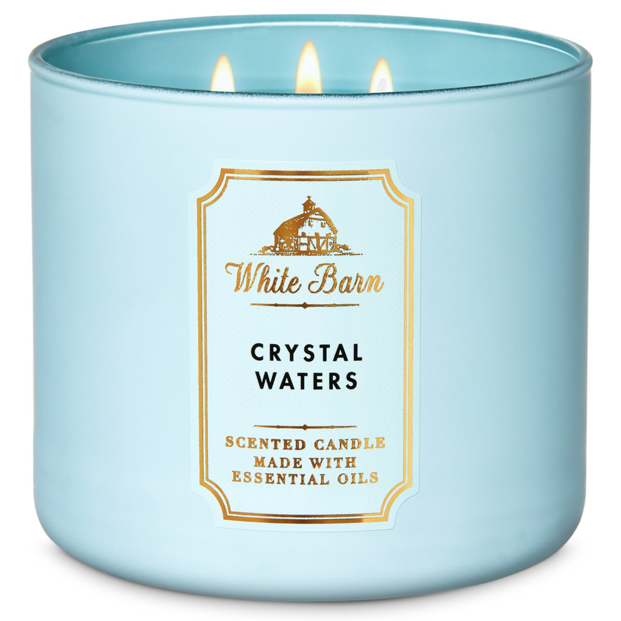 Bath And Body Works White Barn Rainbow 3wick Candle Crystal Waters