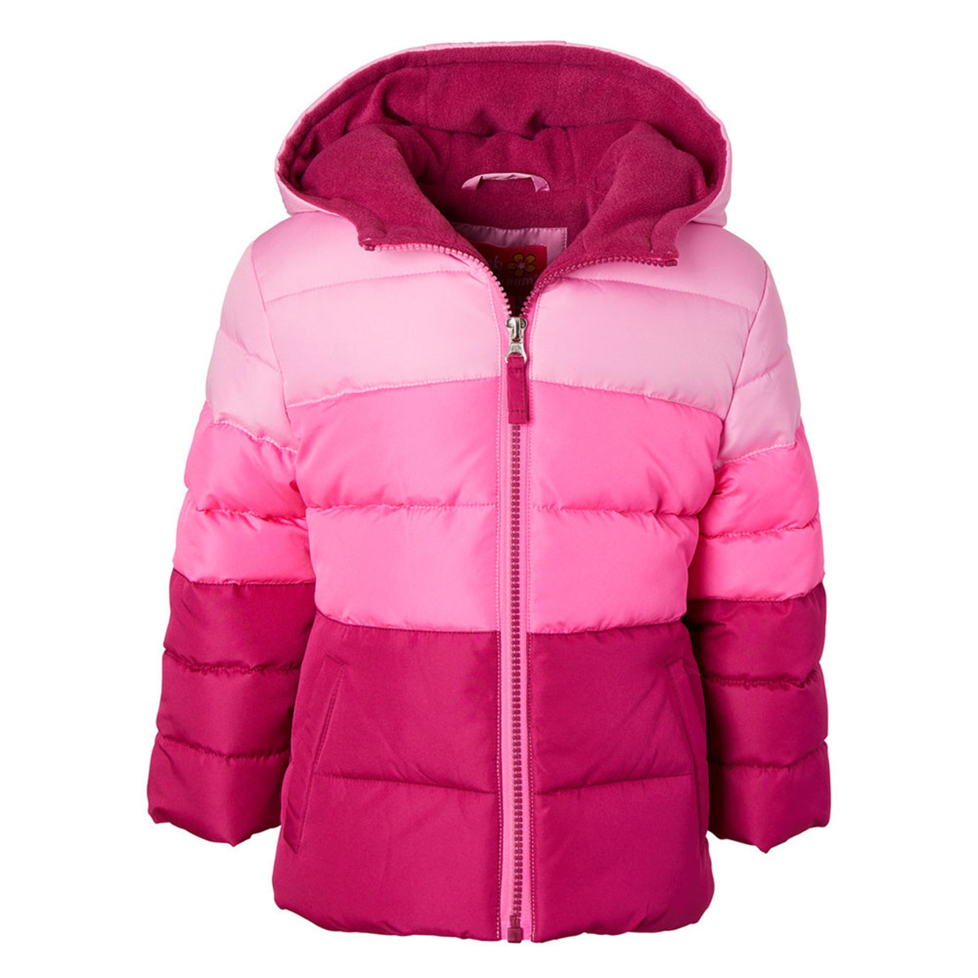 Pink Platinum Baby Girl Hooded Colorblock Puffer Jacket | Baby Girls ...
