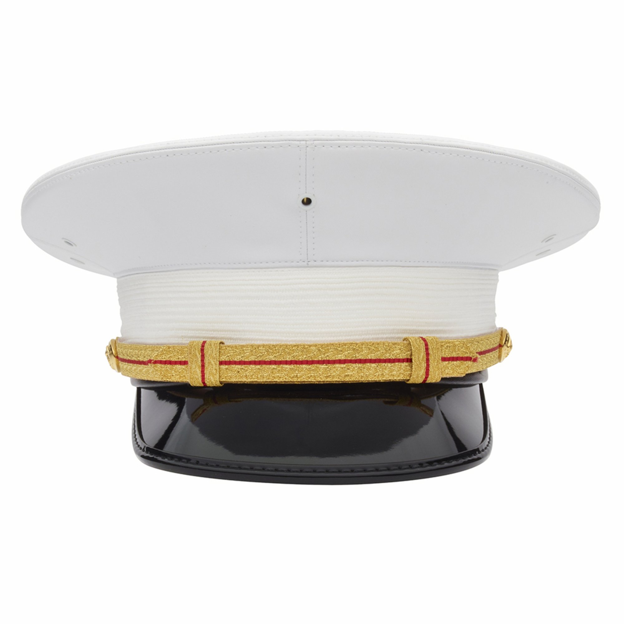 Usmc Officer Company Grade Dress White Vinyl Combination Cap No Dev