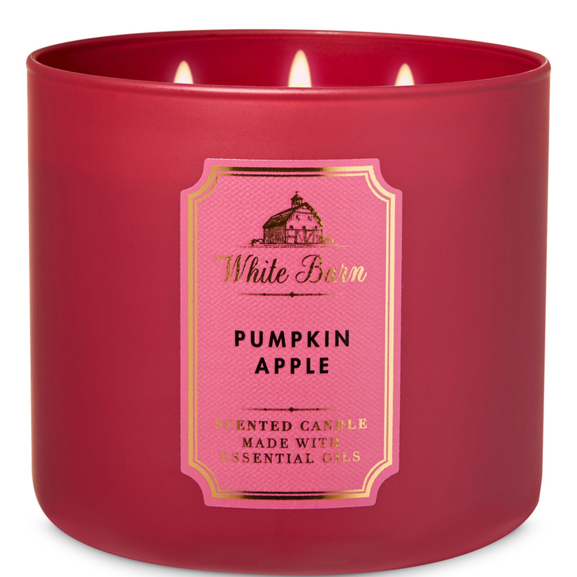 Bath And Body Works White Barn 3 Wick Candle Pumpkin Apple Scented