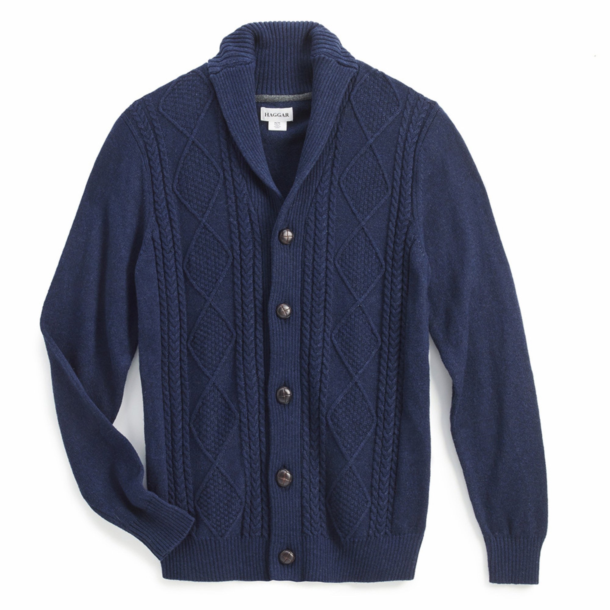Haggar Men's Textured Cable Shawl Cardigan Sweater | Sweaters For The ...