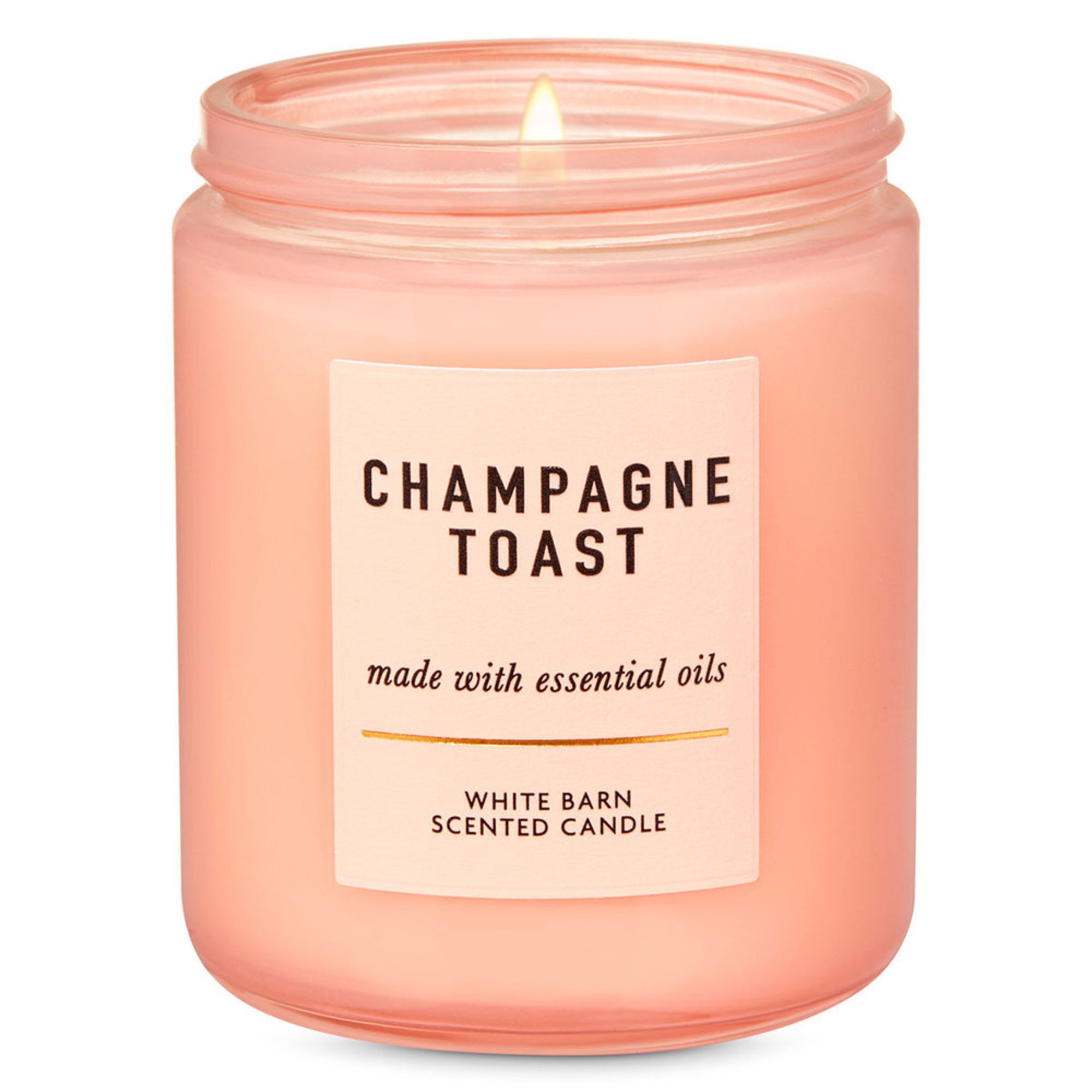 Bath & Body Works White Barn Color Single Wick Candle Champagne Toast