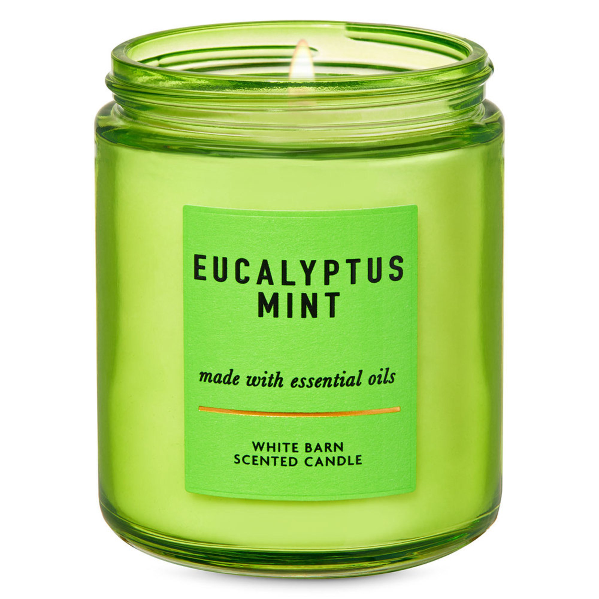 Bath & Body Works White Barn Color Single Wick Candle Eucalyptus Mint