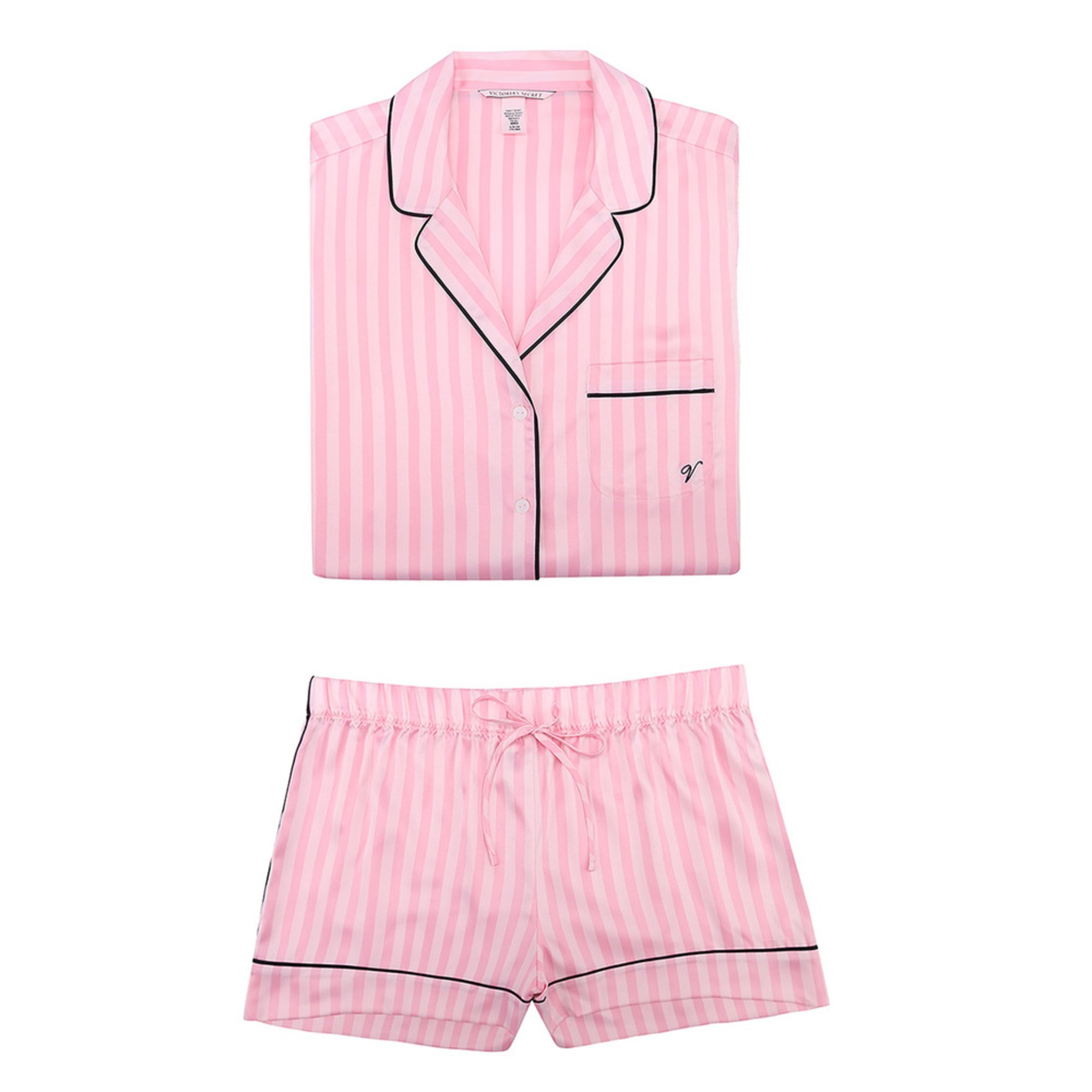 Victoria's Secret Long Sleeve & Shorts Satin Pajama Set | Pajama Sets ...