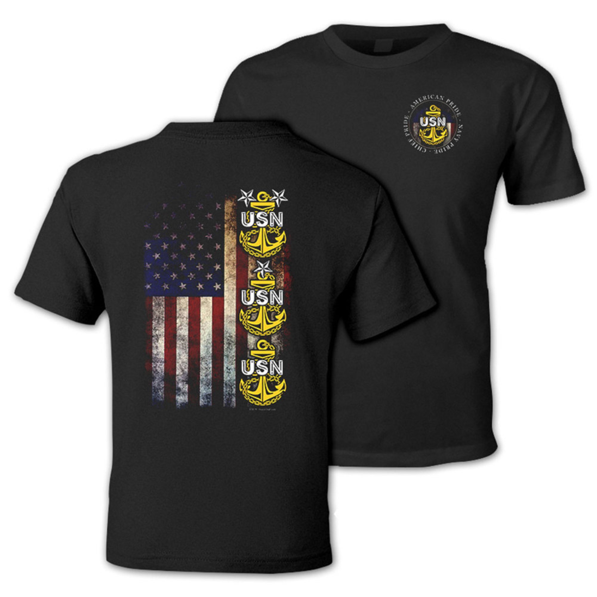 Navaltees Usn Chief Flag American Pride Tee | Navy Chiefs | Navy Pride ...